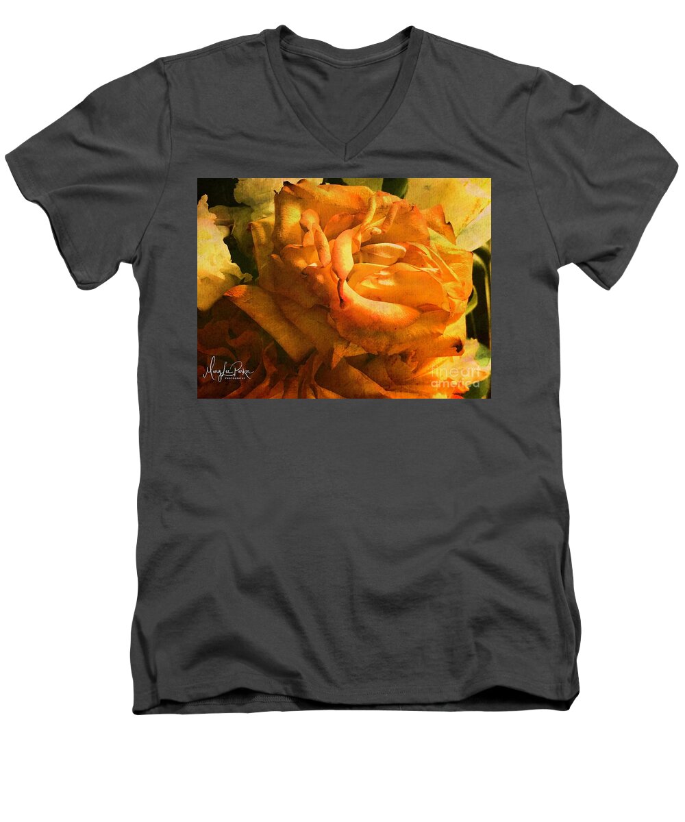 Photograph Men's V-Neck T-Shirt featuring the photograph The Last Rose by MaryLee Parker