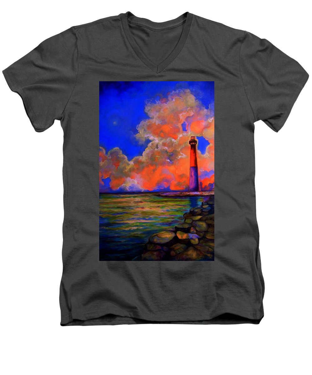 Landscape Men's V-Neck T-Shirt featuring the painting The Light by Emery Franklin