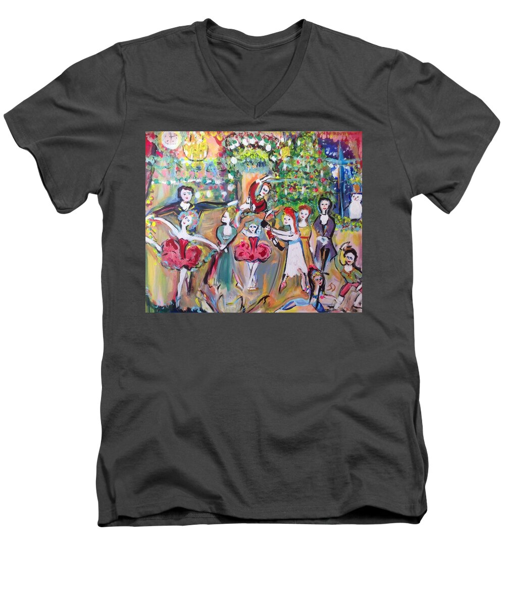 Ballet Men's V-Neck T-Shirt featuring the painting The Nutcracker by Judith Desrosiers