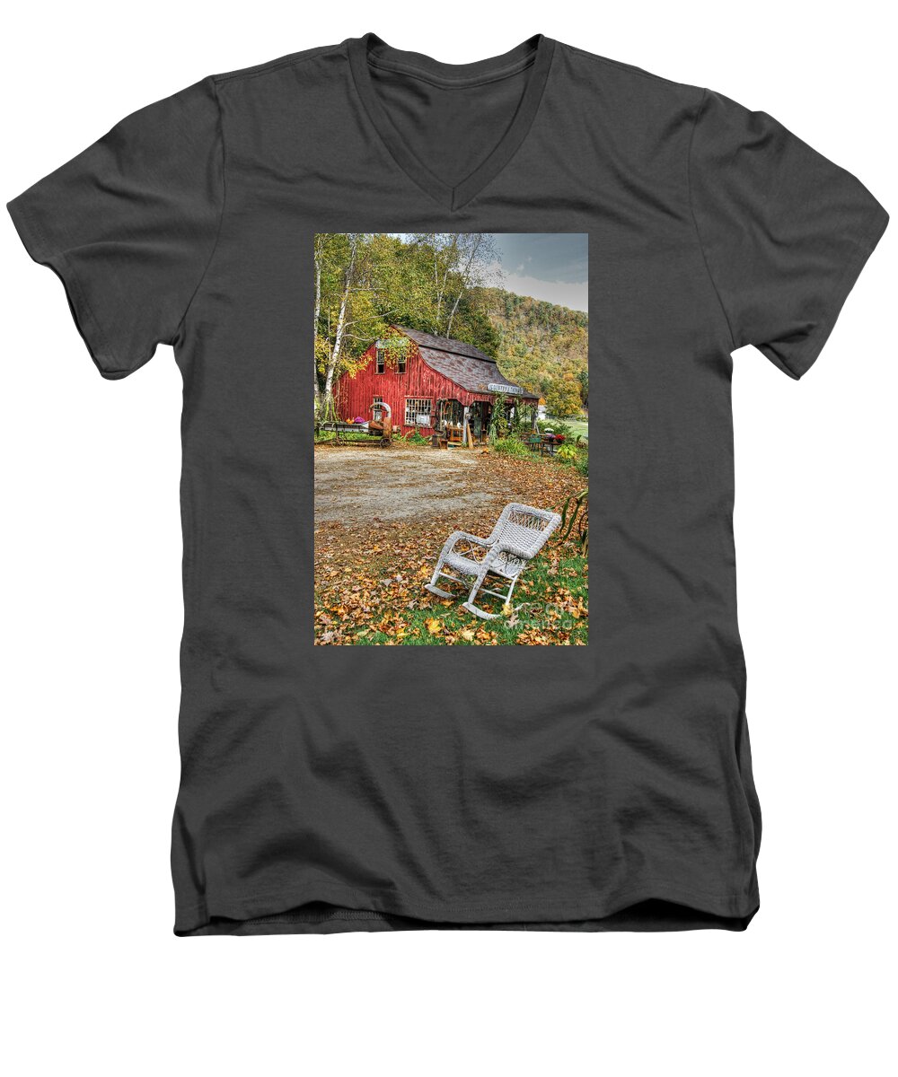 Massachusetts Men's V-Neck T-Shirt featuring the photograph The Old Country Store by David Birchall