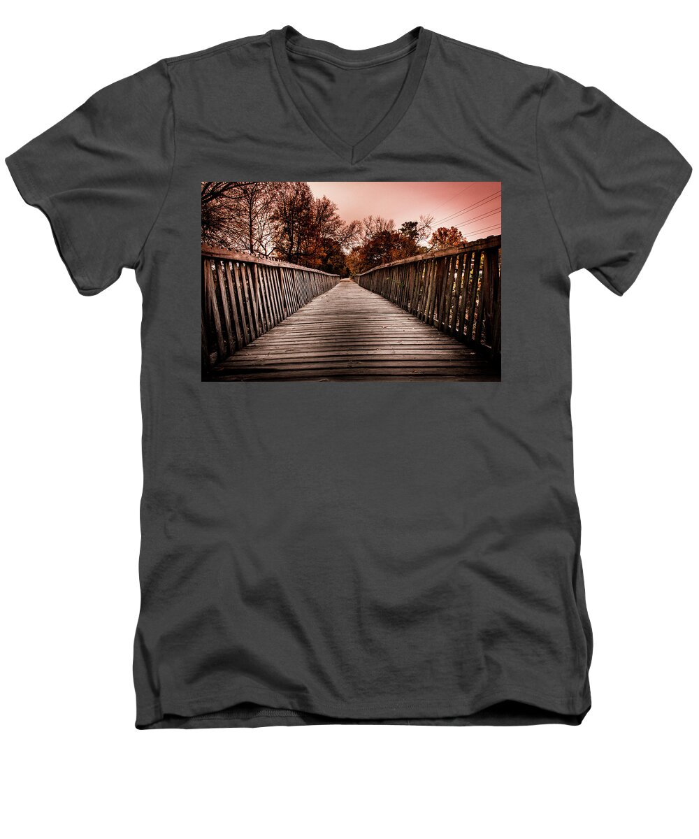 Atlanta Men's V-Neck T-Shirt featuring the photograph The Pathway by Kenny Thomas