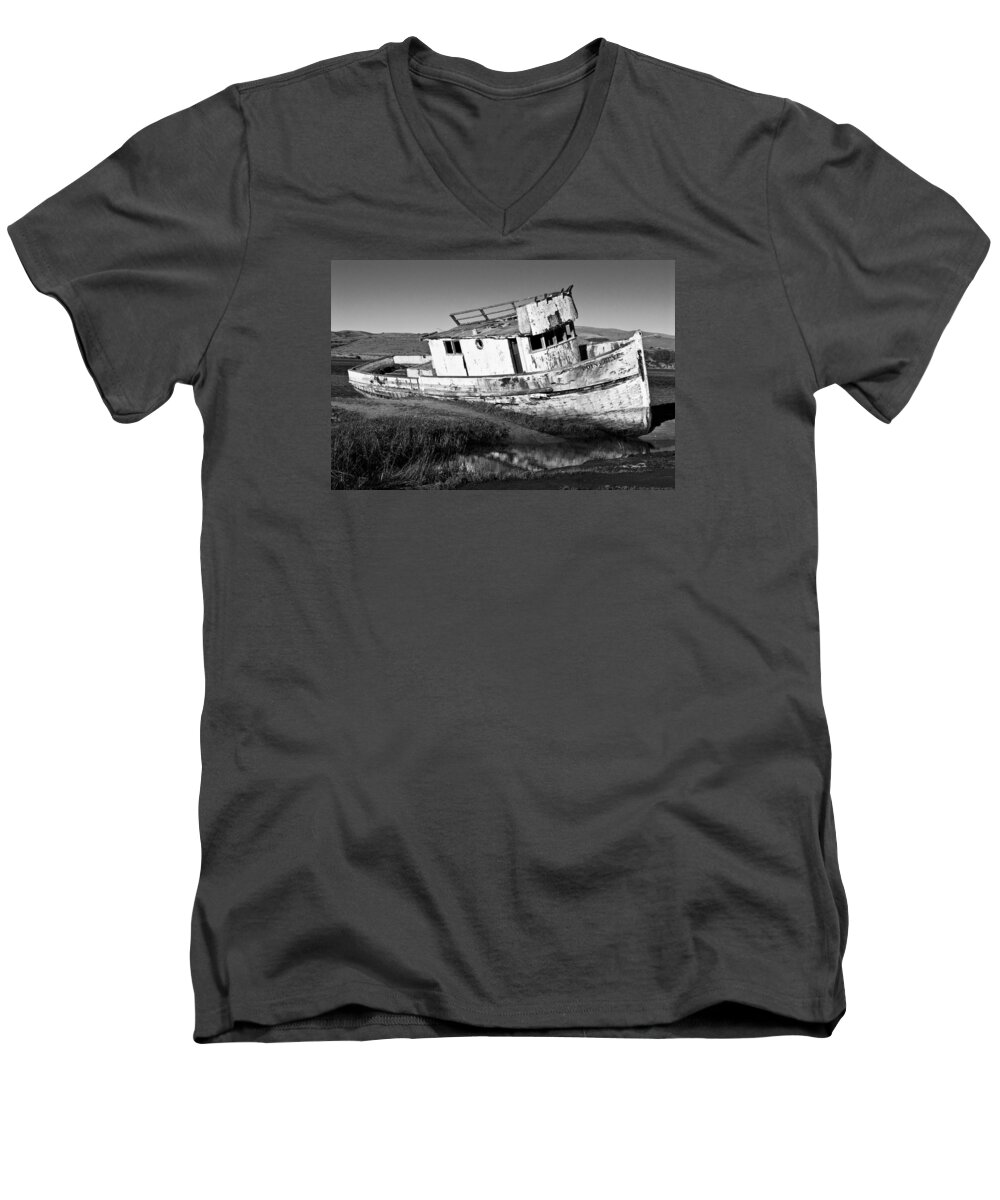 Ships Men's V-Neck T-Shirt featuring the photograph The Point Reyes by Brad Hodges