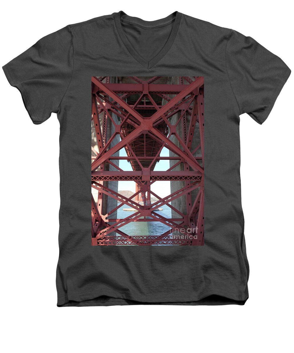 Wingsdomain Men's V-Neck T-Shirt featuring the photograph The San Francisco Golden Gate Bridge 5D21631 by San Francisco
