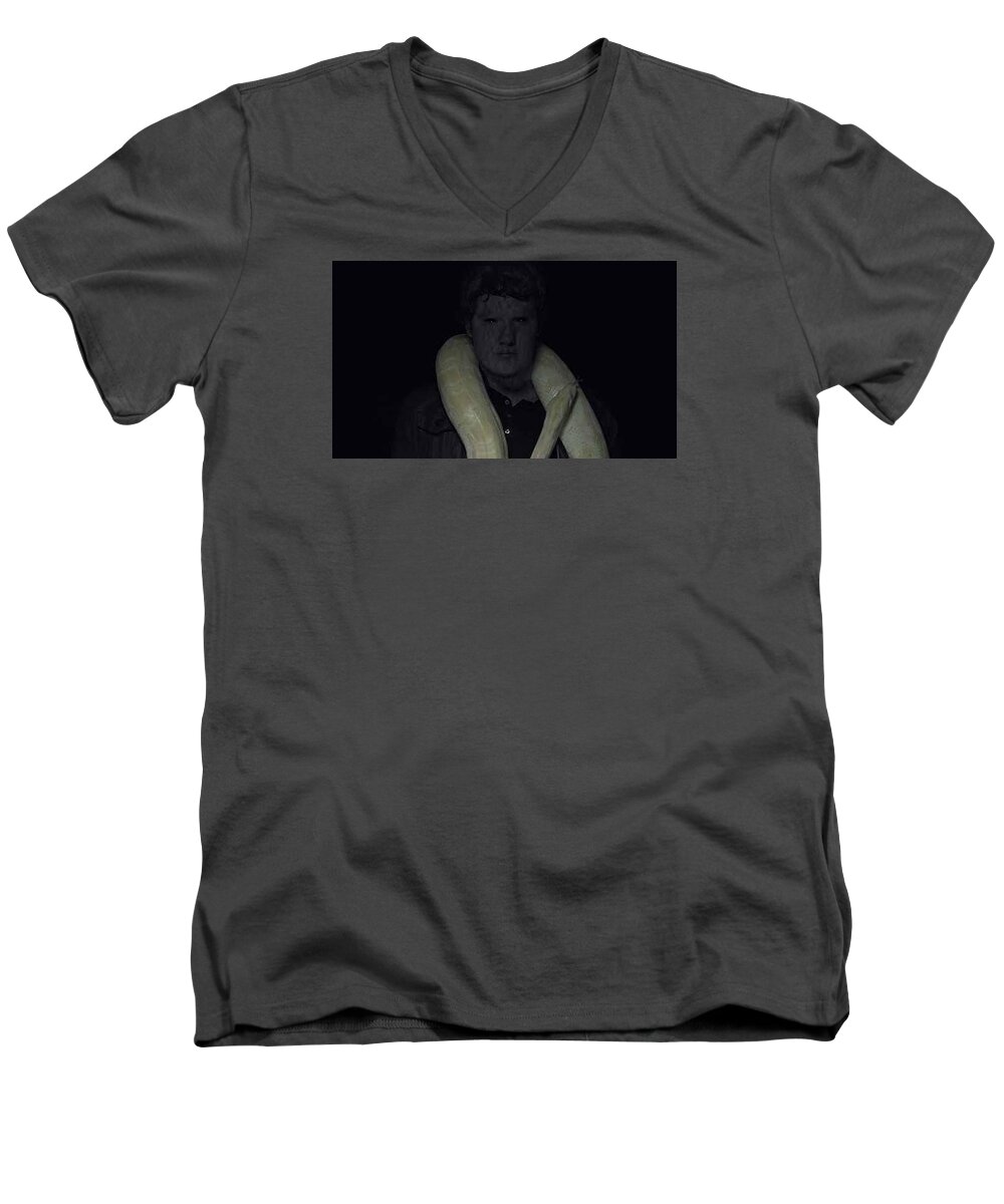Black Men's V-Neck T-Shirt featuring the photograph The Serpent by Michael Baker