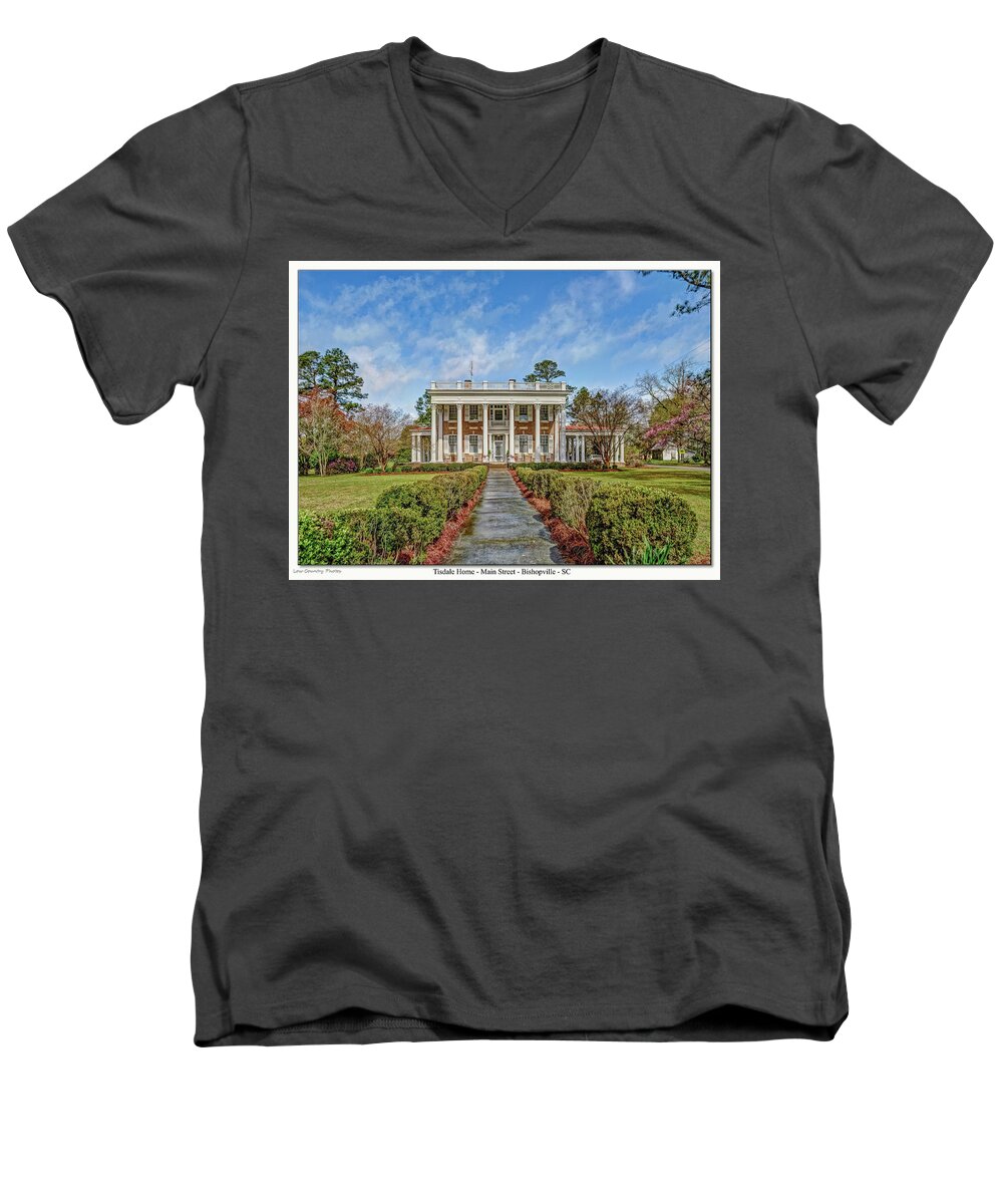 Bishopville Manor Men's V-Neck T-Shirt featuring the photograph The Tisdale Manor by Mike Covington