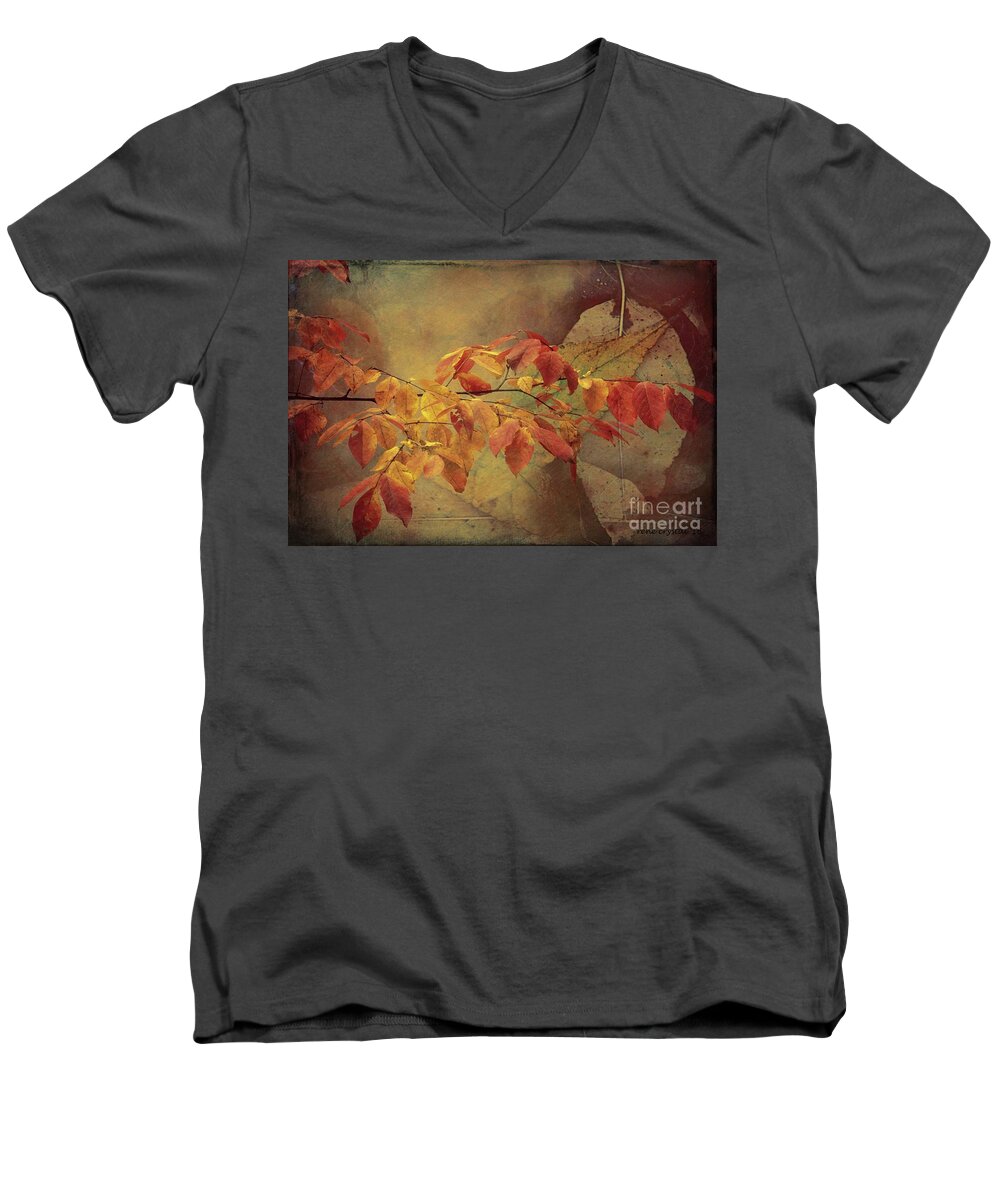 Ash Tree Men's V-Neck T-Shirt featuring the photograph This Ash Is On Fire by Rene Crystal