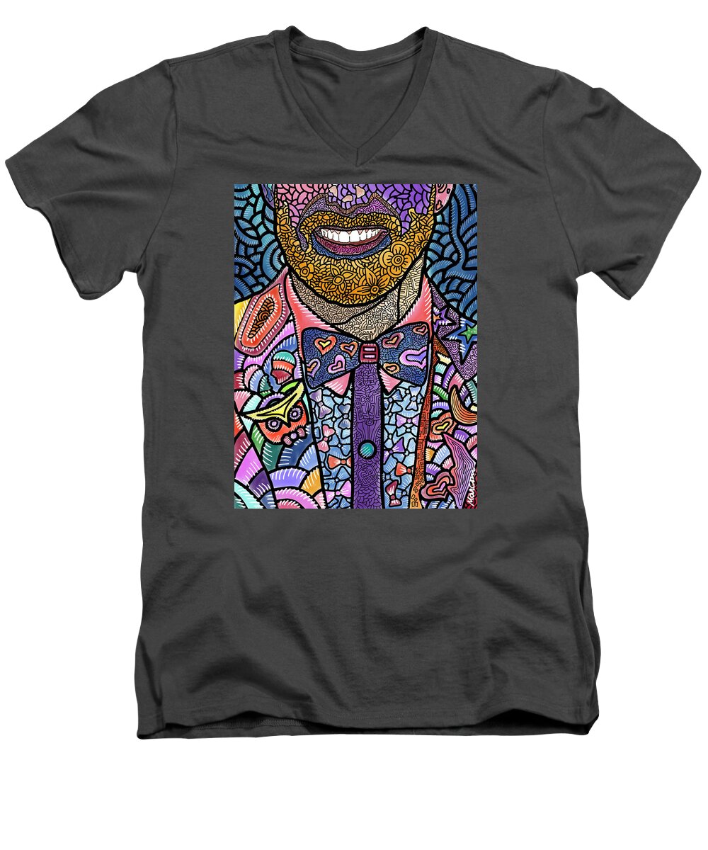 Jessie Tyler Ferguson Men's V-Neck T-Shirt featuring the digital art Tie the Knot for Equality by Marconi Calindas