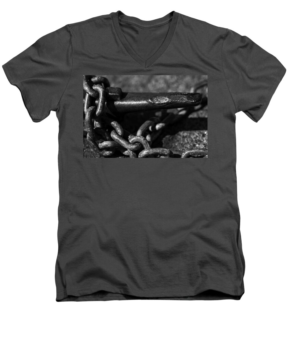Jason Moynihan Men's V-Neck T-Shirt featuring the photograph Tied Down by Jason Moynihan