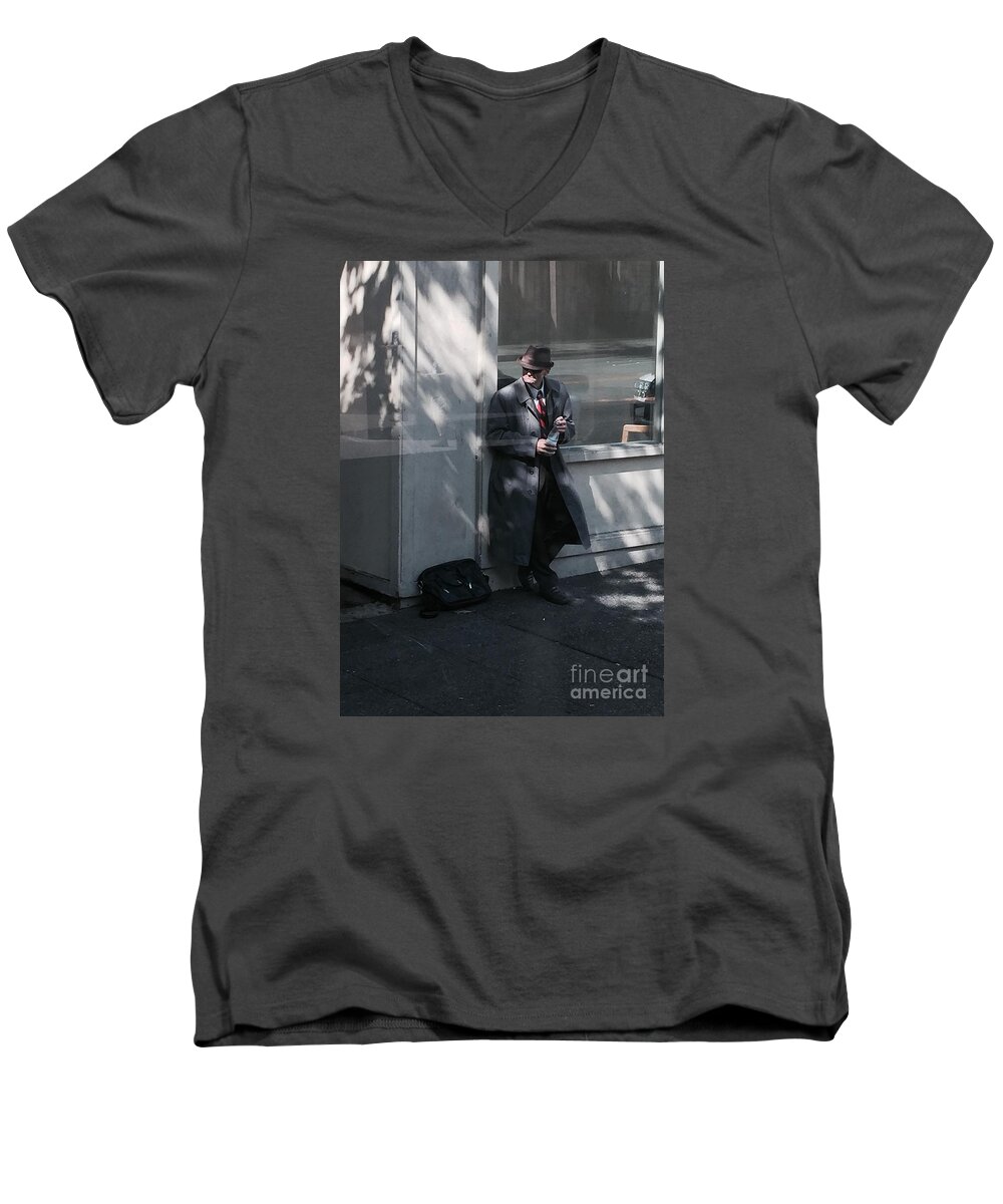 Time Traveler Men's V-Neck T-Shirt featuring the photograph Time traveler by LeLa Becker