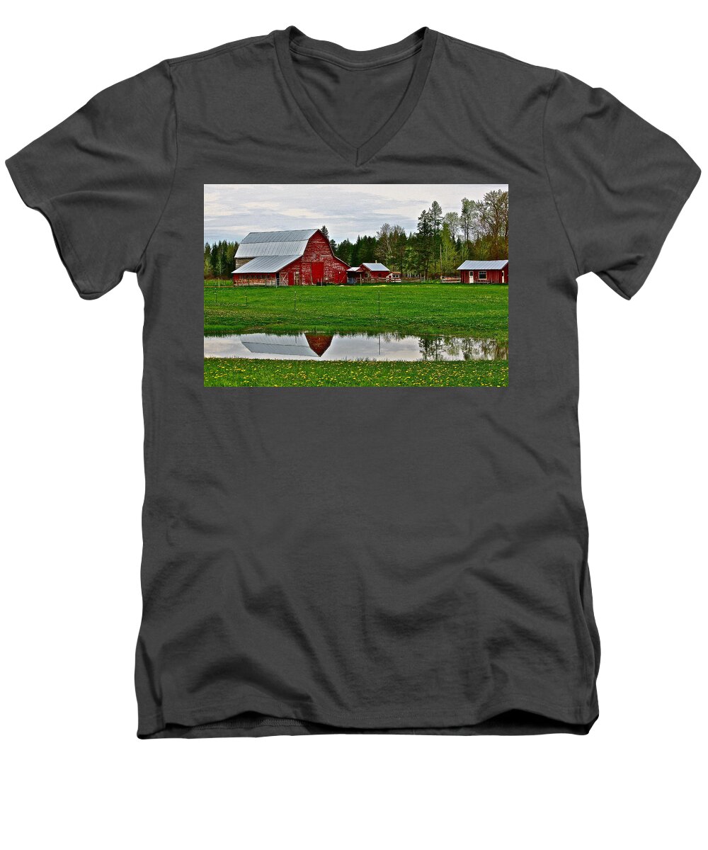 Barn Men's V-Neck T-Shirt featuring the photograph Tom and Sylvia's by Diana Hatcher