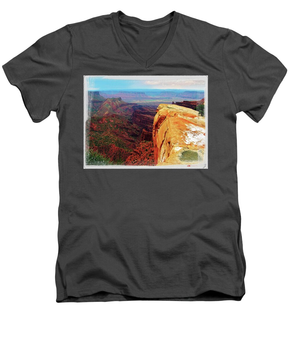 Top Of The World Men's V-Neck T-Shirt featuring the digital art Top Of The World by Gary Baird