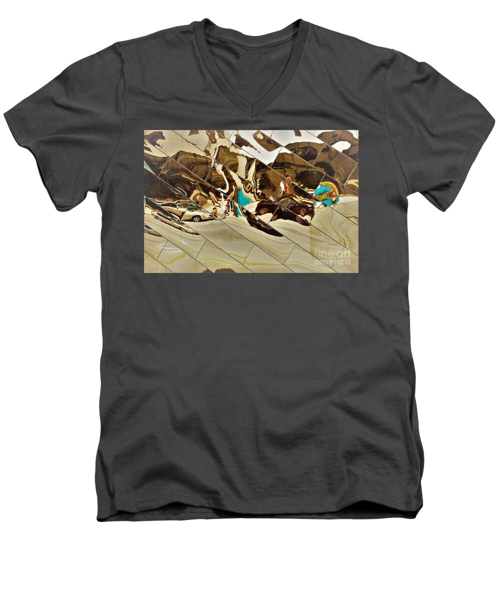 Traffic Men's V-Neck T-Shirt featuring the photograph Traffic Along Euclid, Cleveland by Merle Grenz