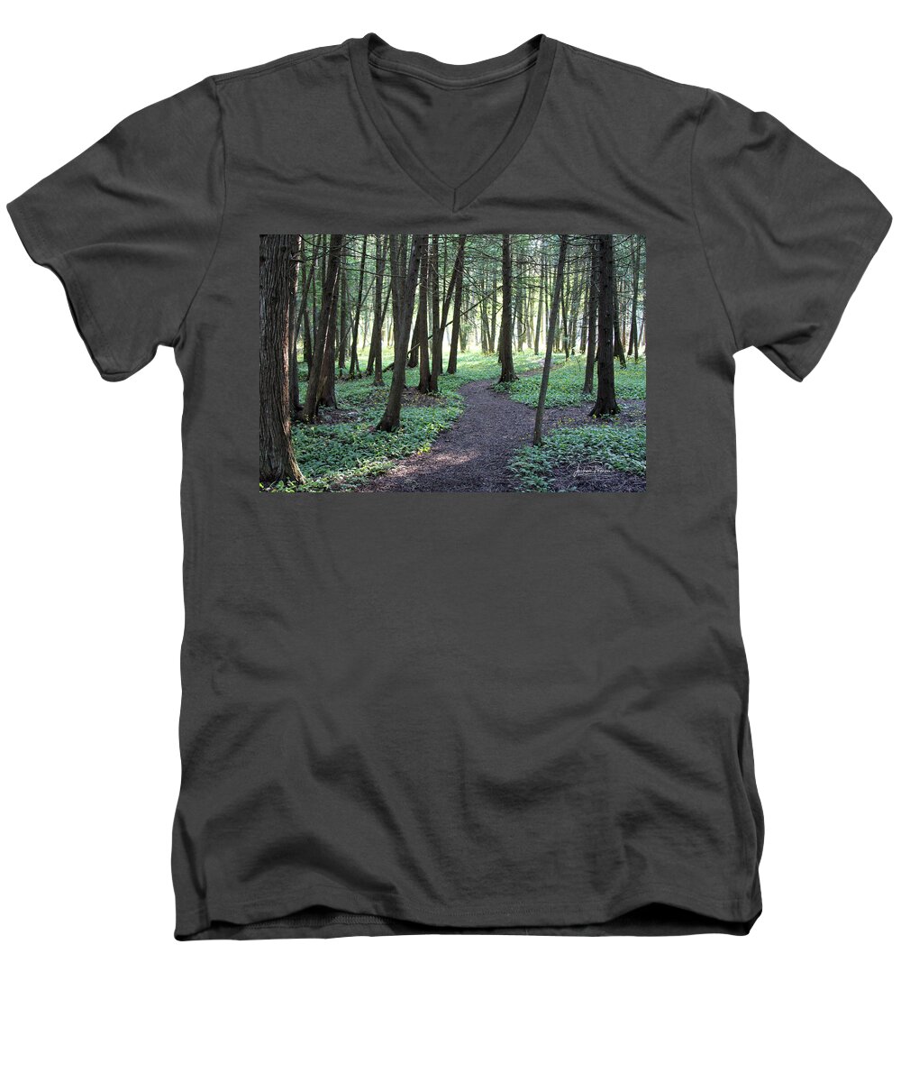 Woods Men's V-Neck T-Shirt featuring the photograph Tranquility by Jackson Pearson
