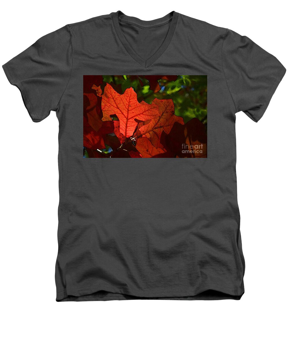 Abstract Men's V-Neck T-Shirt featuring the photograph Transparence 22 by Jean Bernard Roussilhe