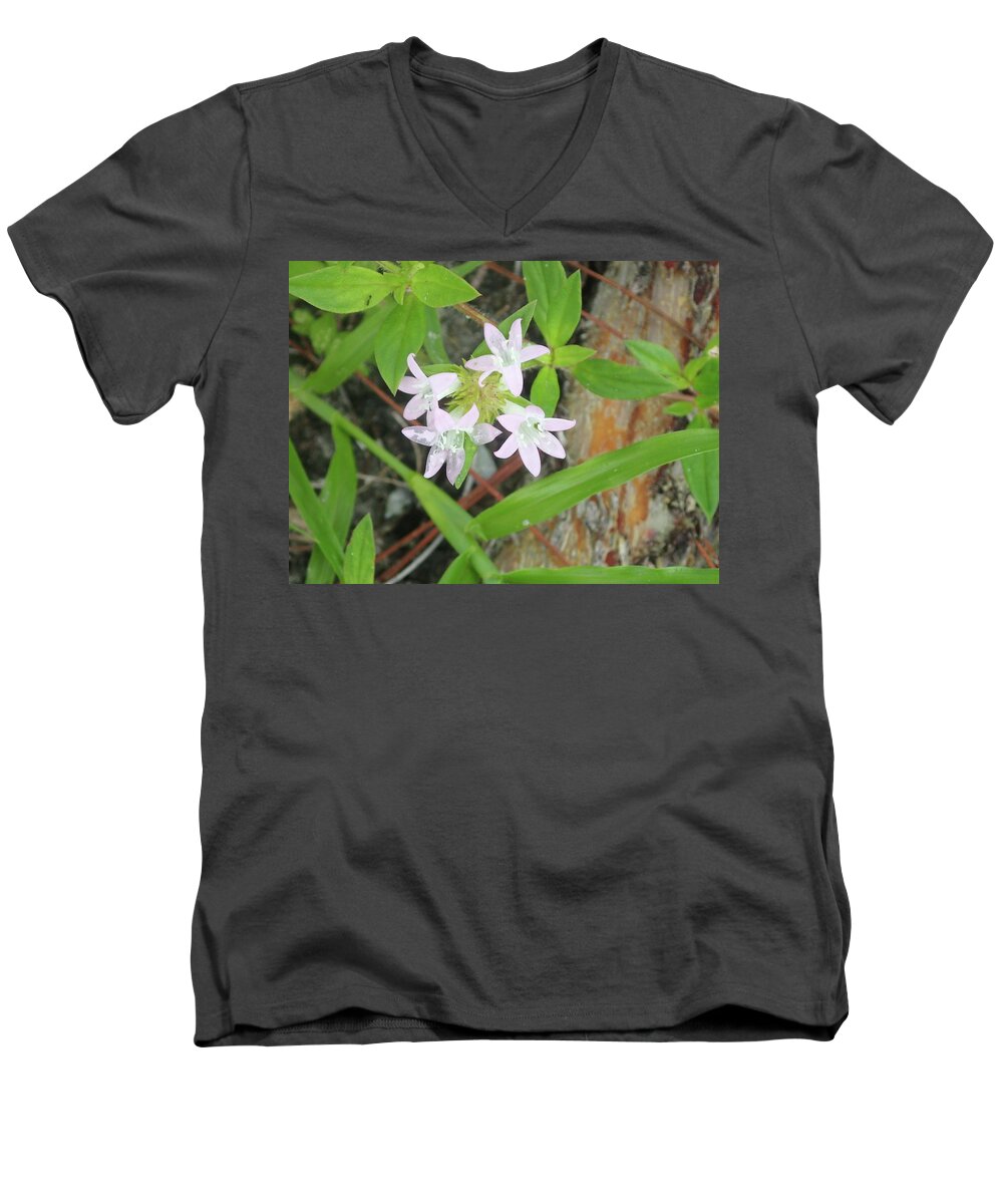 Pink Flowers Men's V-Neck T-Shirt featuring the photograph Transparent flowers by Denise Cicchella