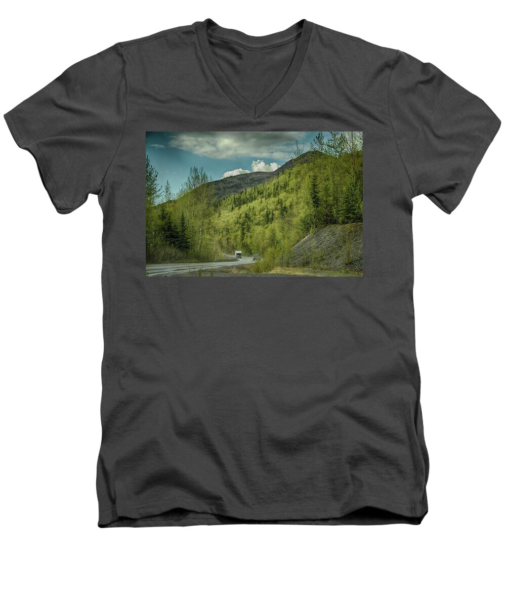 Alaska Men's V-Neck T-Shirt featuring the photograph Traveling Alaska  by Dyle Warren