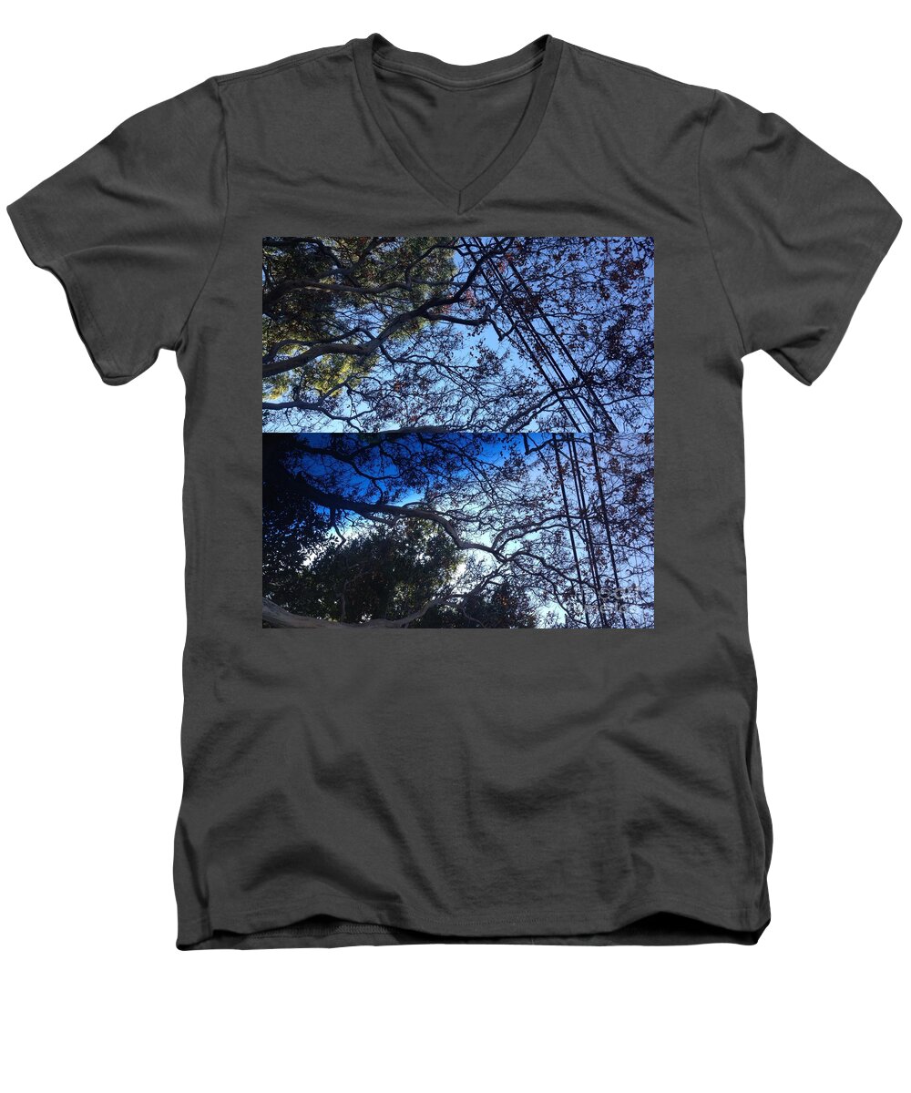 Trees Men's V-Neck T-Shirt featuring the photograph Tree Symphony by Nora Boghossian