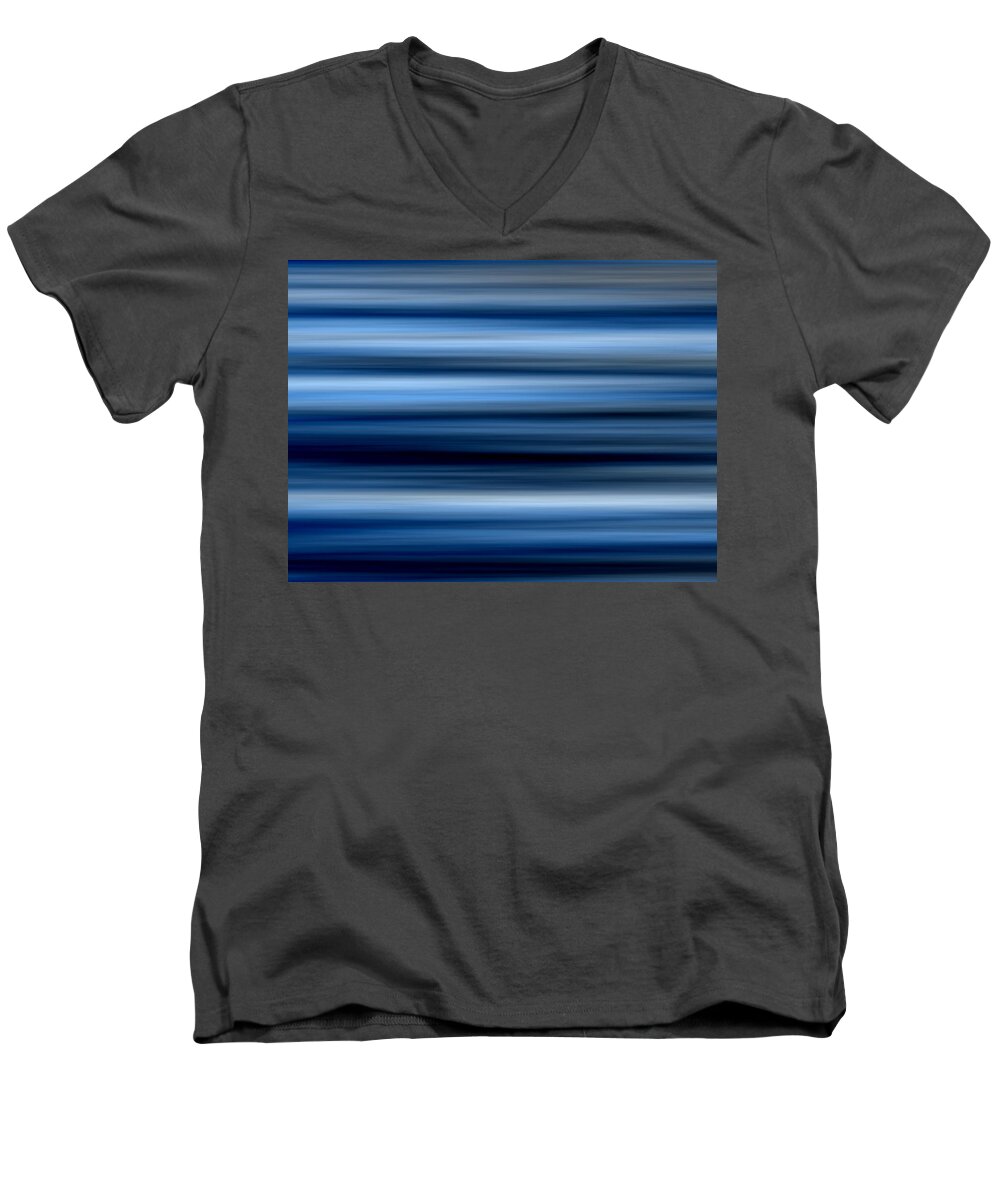 Blue Men's V-Neck T-Shirt featuring the digital art Tupholme Abbey by Jeff Iverson