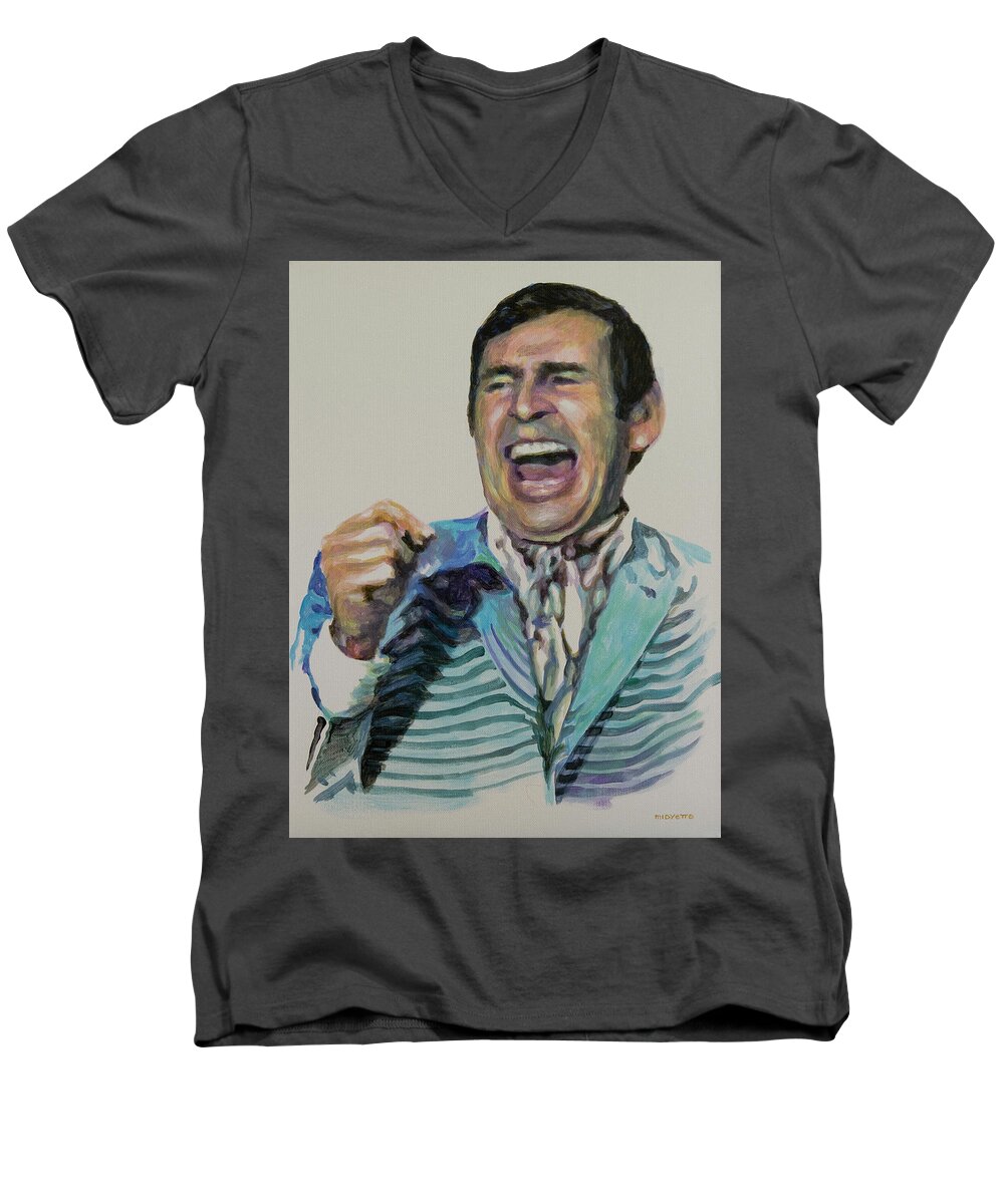 Bewitched Men's V-Neck T-Shirt featuring the painting Uncle Arthur by Tommy Midyette