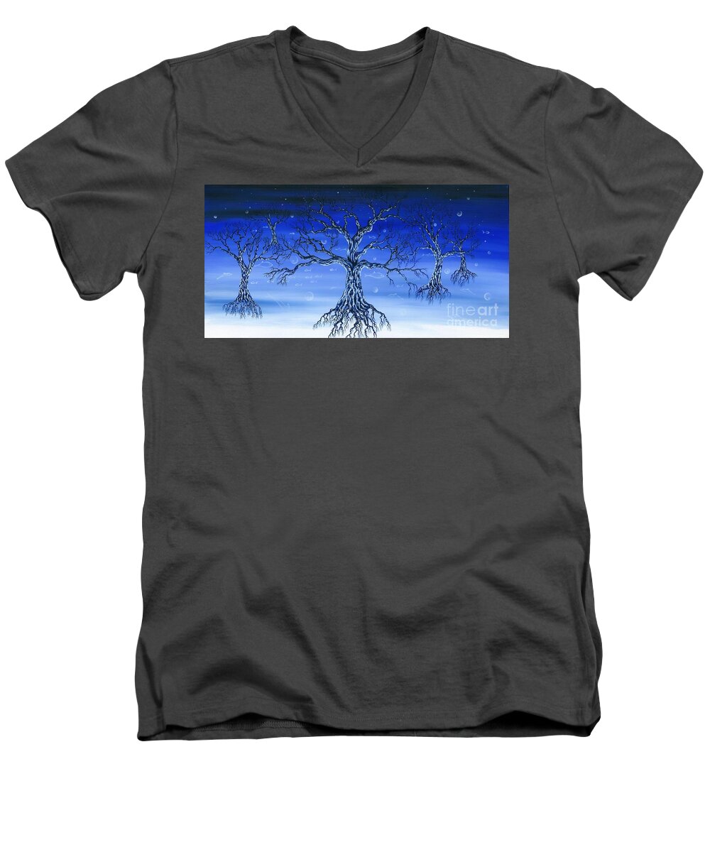 Trees Men's V-Neck T-Shirt featuring the painting Underworld by Kenneth Clarke