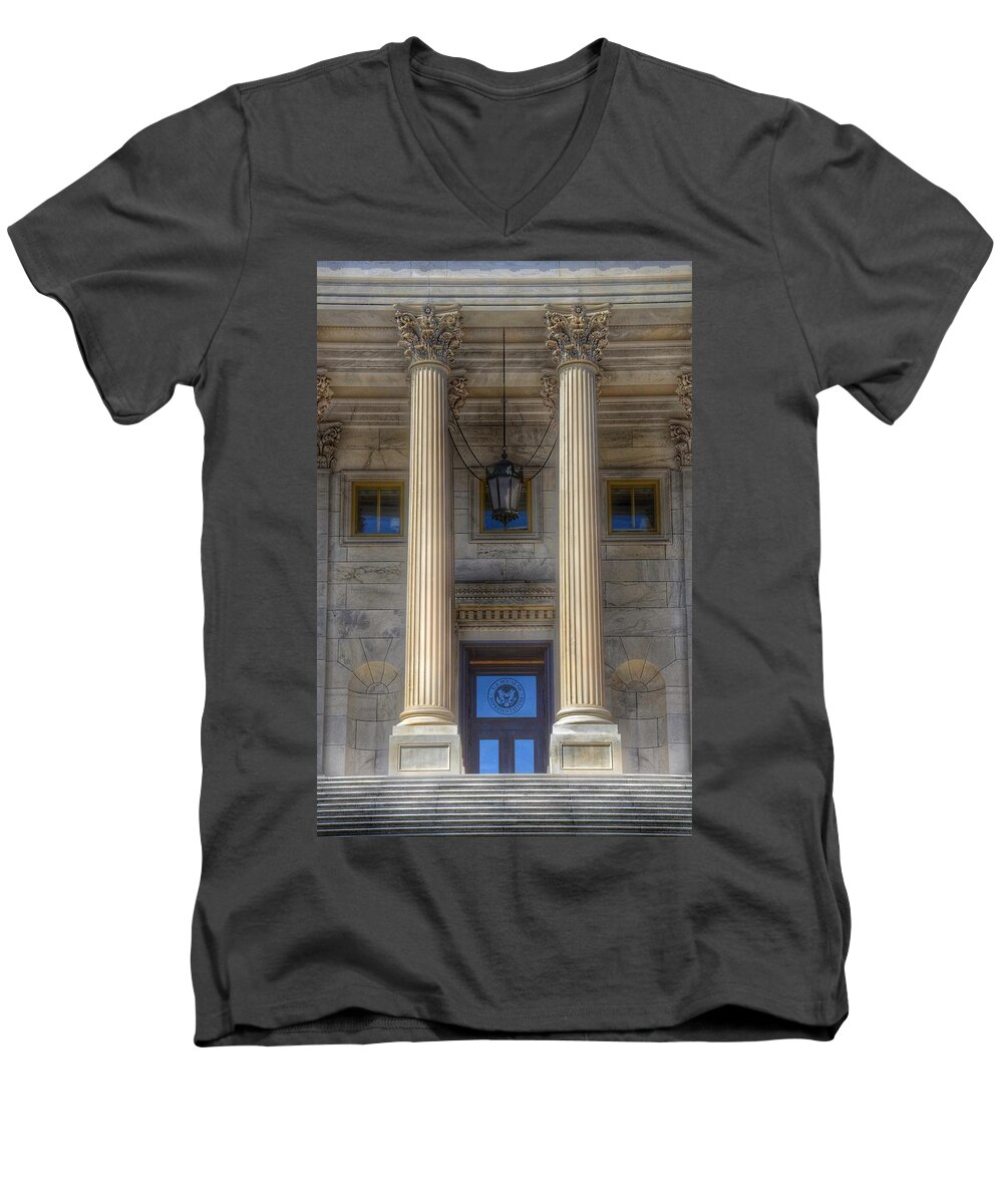United States Capitol Men's V-Neck T-Shirt featuring the photograph United States Capitol - House of Representatives by Marianna Mills