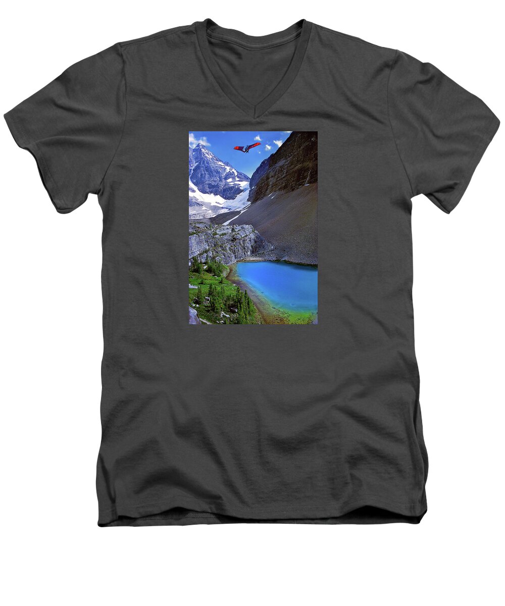 The Walkers Men's V-Neck T-Shirt featuring the photograph Up, Up, and Away by The Walkers