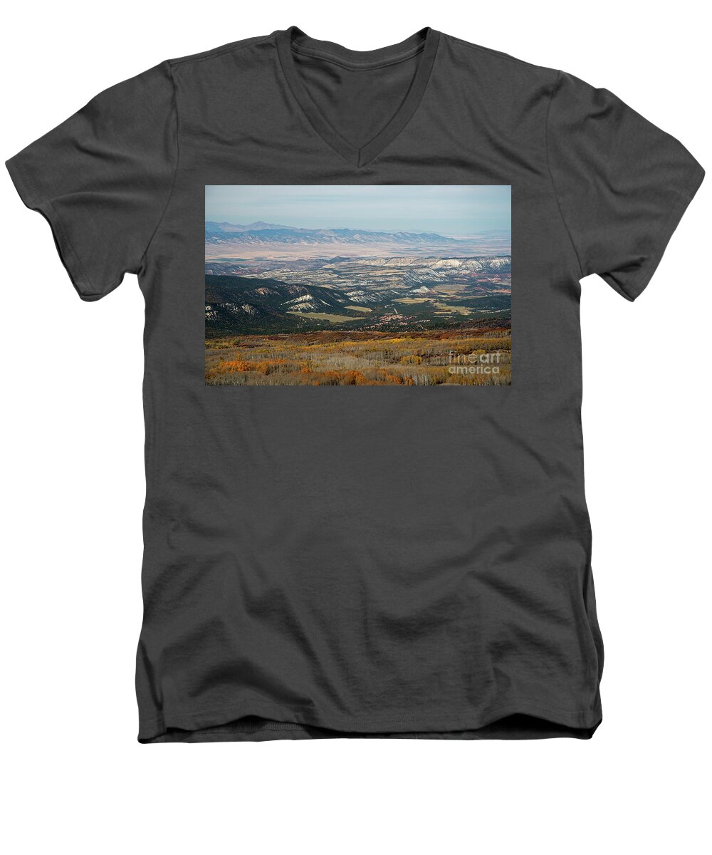 Utah Men's V-Neck T-Shirt featuring the photograph Utah a patchwork by Cindy Murphy - NightVisions