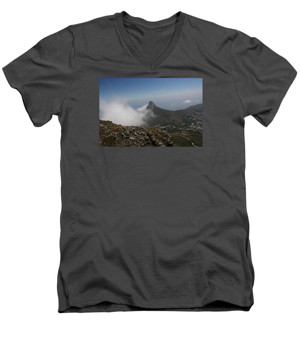 Table Mountain Men's V-Neck T-Shirt featuring the photograph View From Table Mountain by Bev Conover