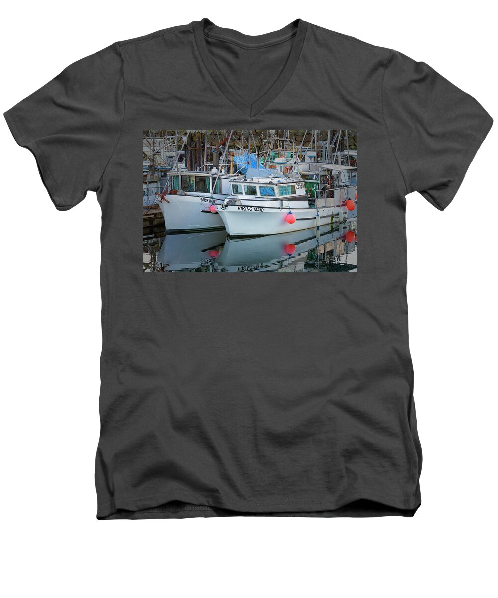 Gillnetter Men's V-Neck T-Shirt featuring the photograph Viking Maid by Randy Hall