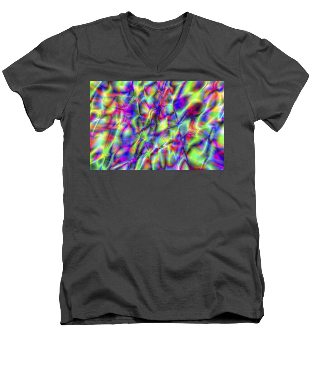 Crazy Men's V-Neck T-Shirt featuring the digital art Vision 6 by Jacques Raffin
