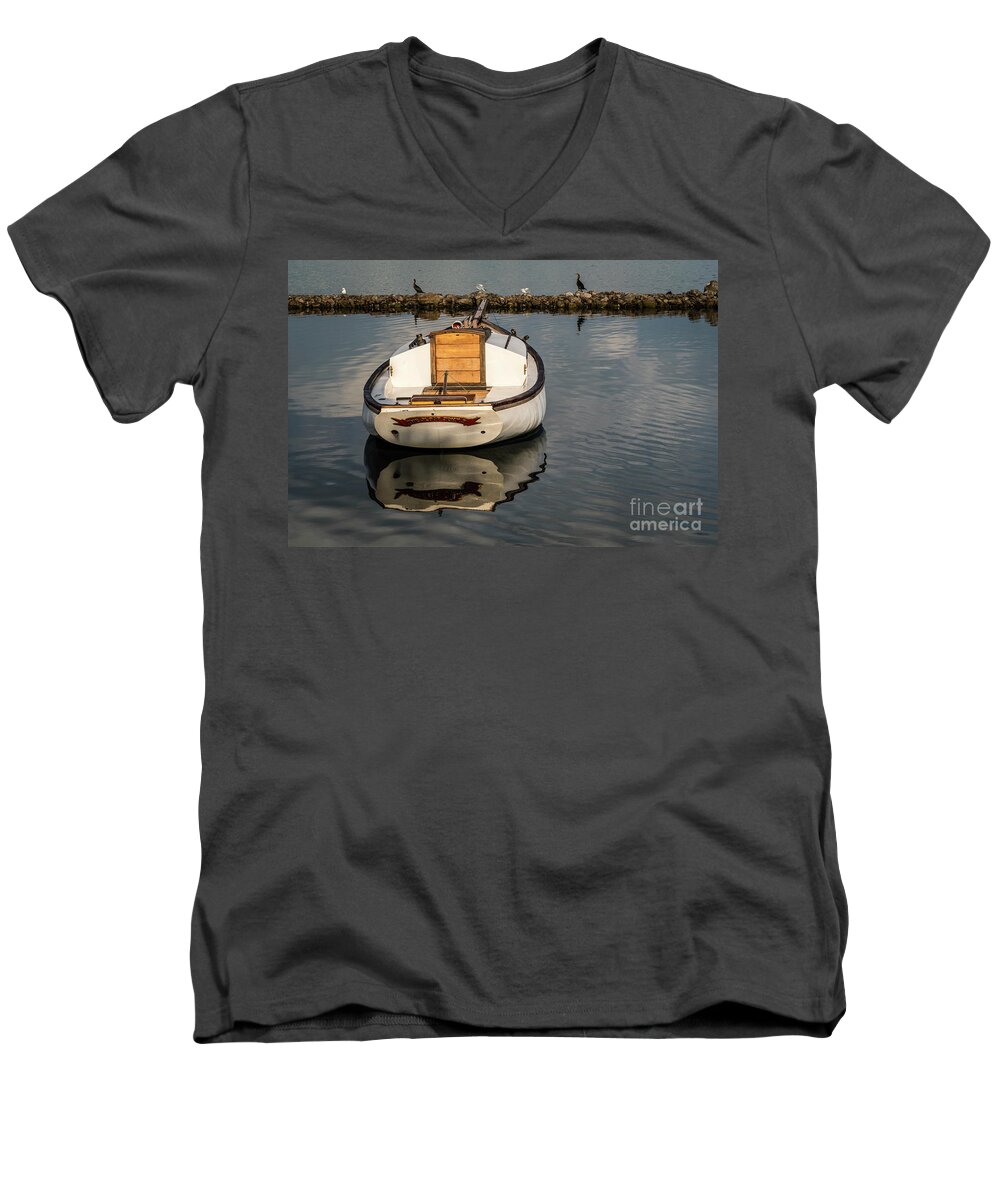 Boat Men's V-Neck T-Shirt featuring the photograph Waiting to Sail by Joann Long
