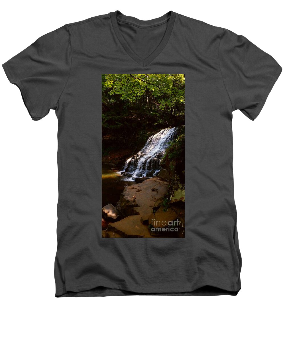  Men's V-Neck T-Shirt featuring the photograph Water path by Raymond Earley