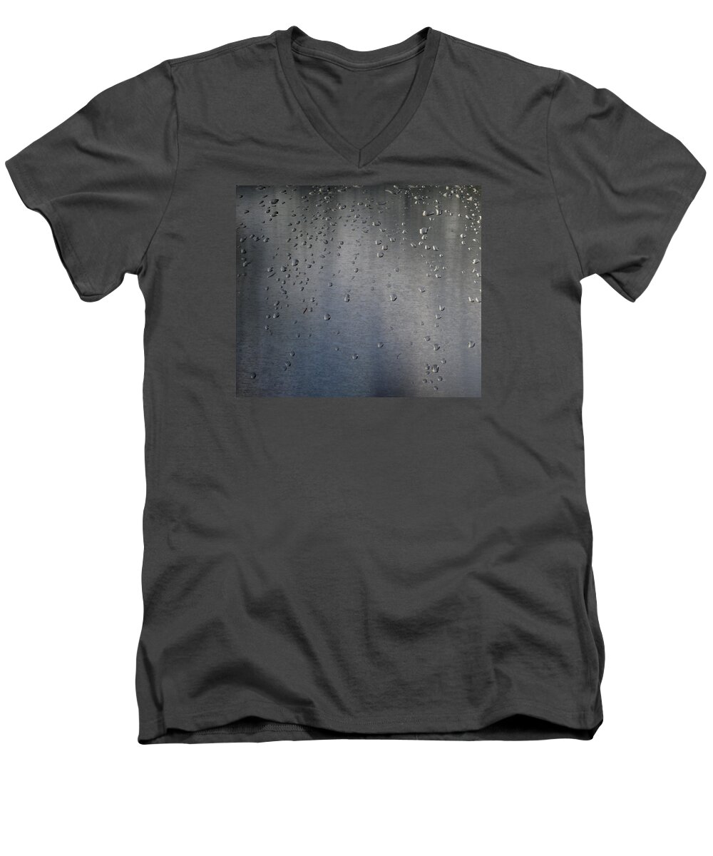 Abstract Men's V-Neck T-Shirt featuring the photograph Wet Stainless Steel by Lyle Crump