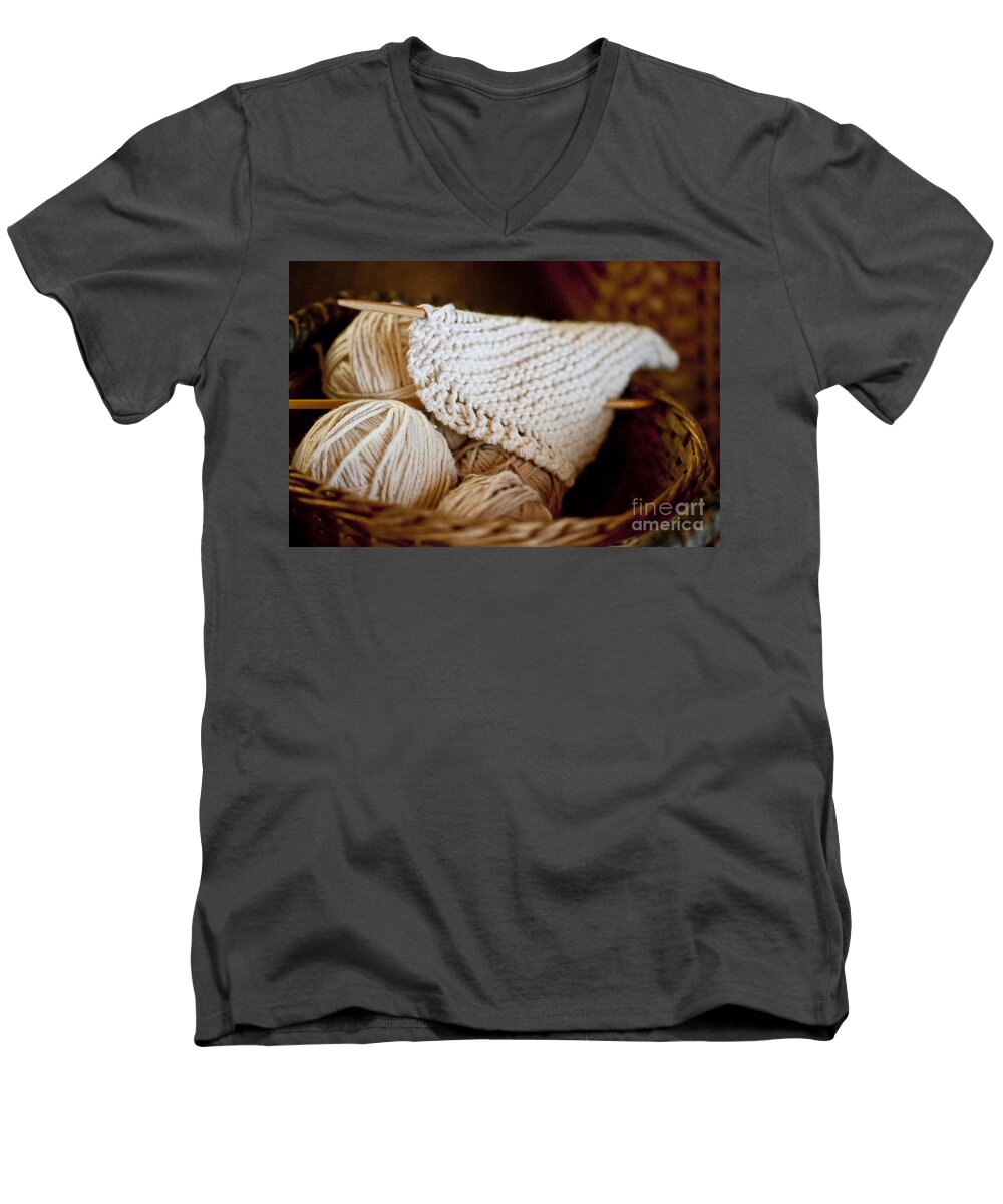 Yarn Men's V-Neck T-Shirt featuring the photograph What will it be by Wilma Birdwell