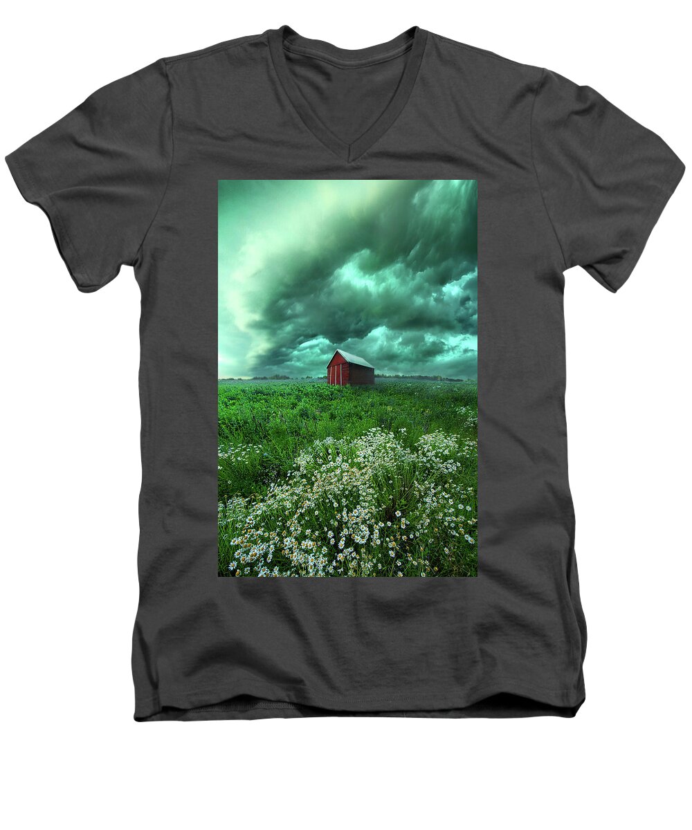 Summer Men's V-Neck T-Shirt featuring the photograph When The Thunder Rolls by Phil Koch