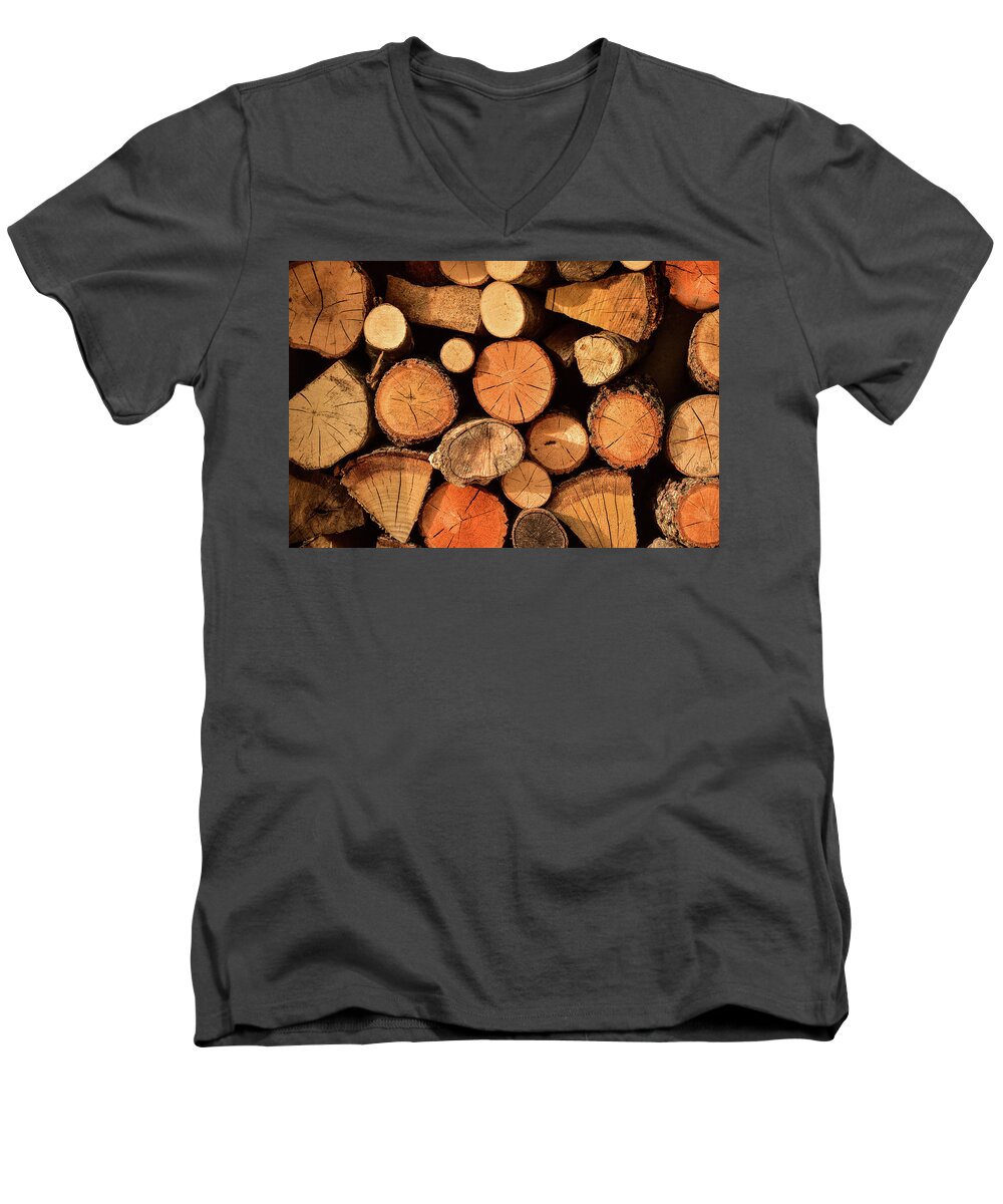Wood Men's V-Neck T-Shirt featuring the photograph When winter will come by Alessandro Della Pietra