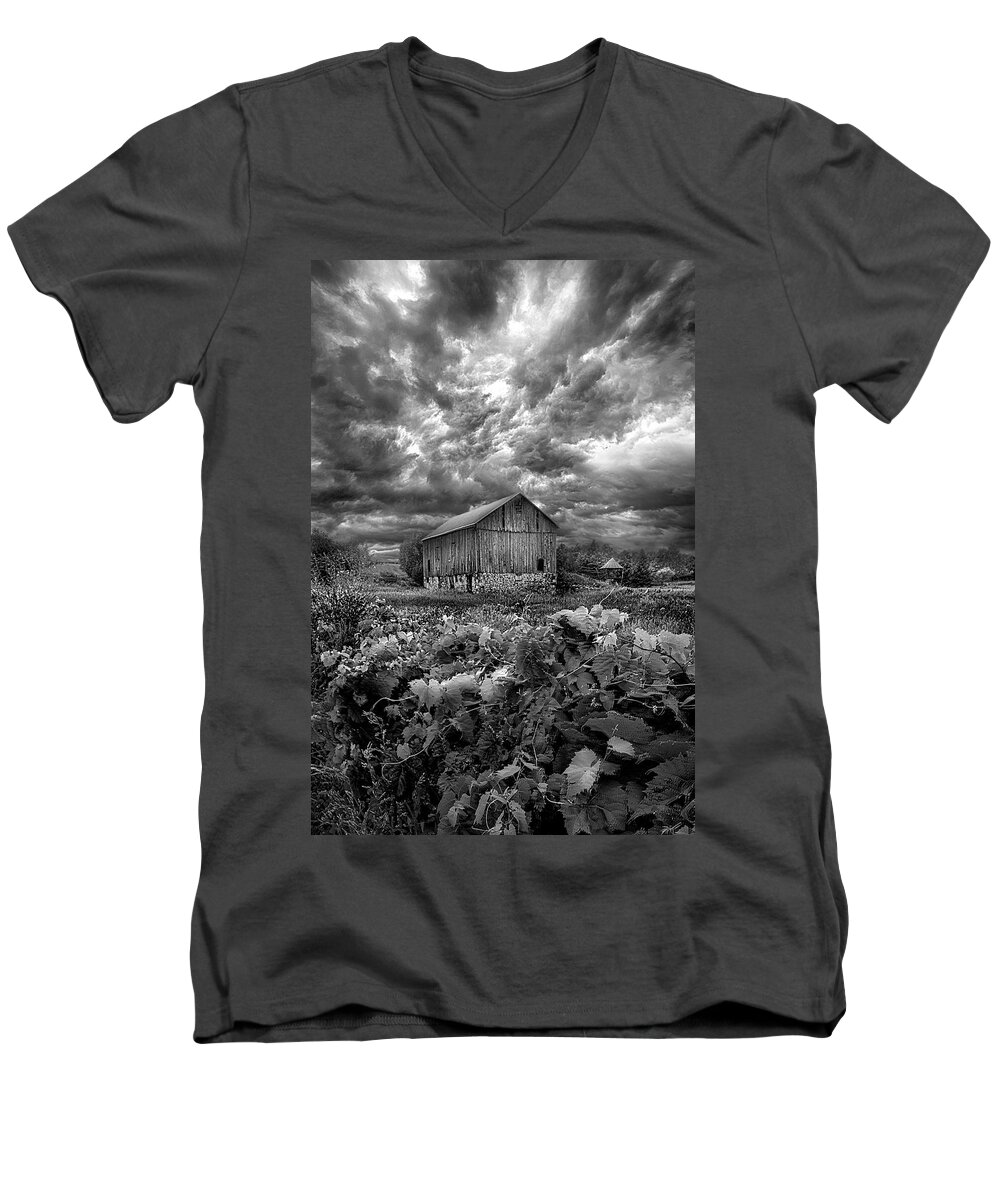 Summer Men's V-Neck T-Shirt featuring the photograph Where Ghosts of Old Dwell and Hold by Phil Koch