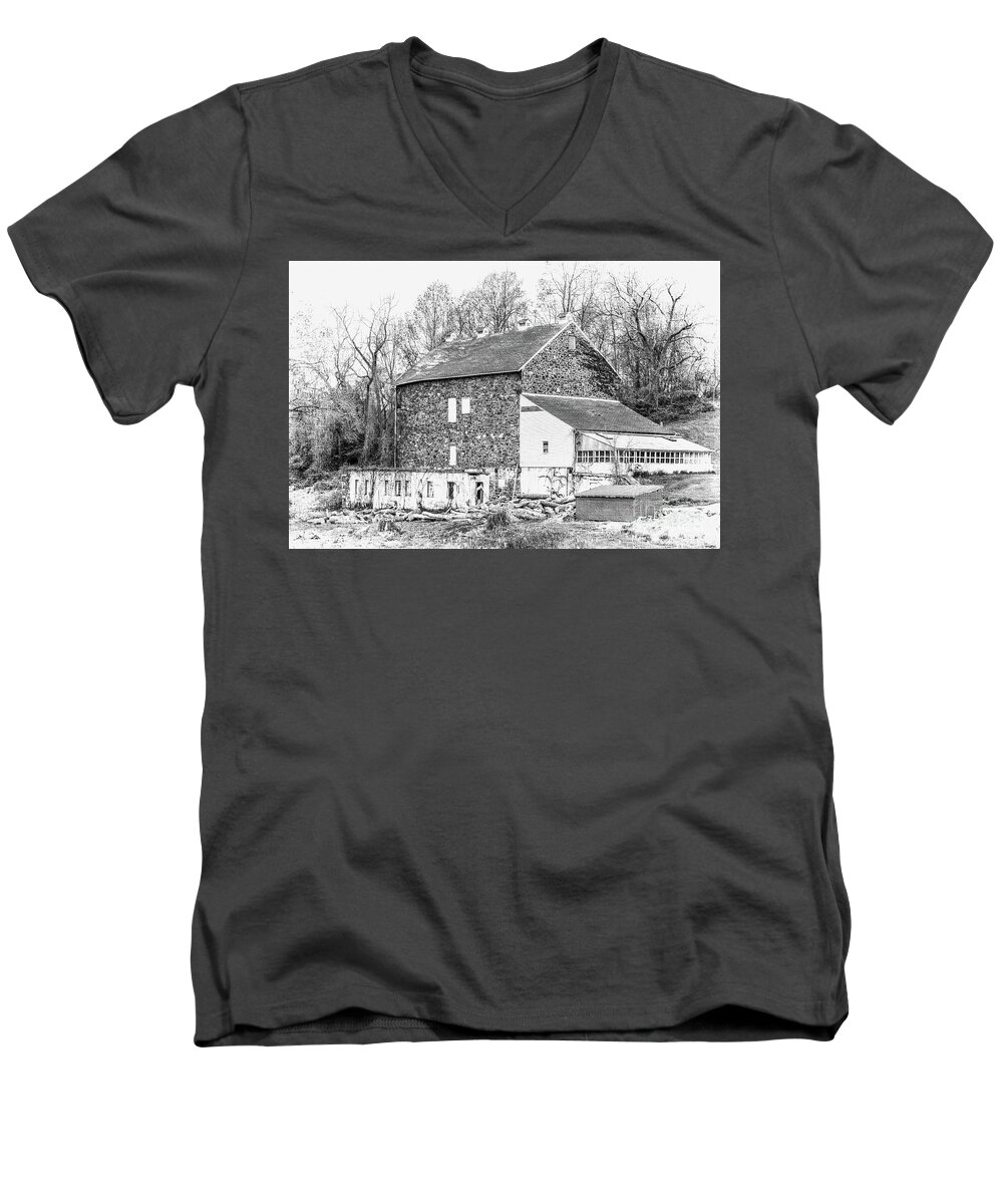 Farm Men's V-Neck T-Shirt featuring the photograph Where Have All The Farmers Gone by Judy Wolinsky