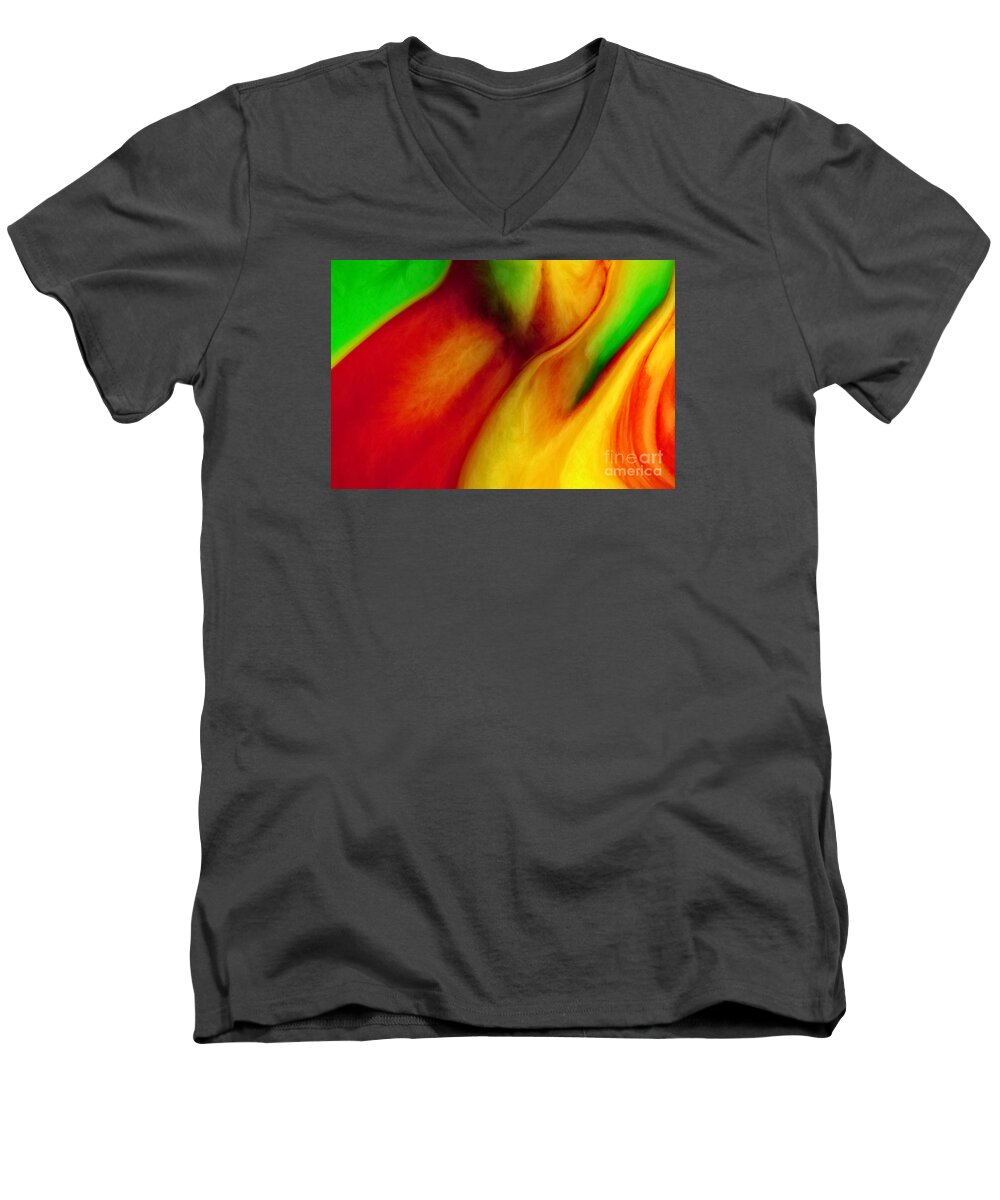Abstract Men's V-Neck T-Shirt featuring the photograph Where Time Stands Still by Patti Schulze