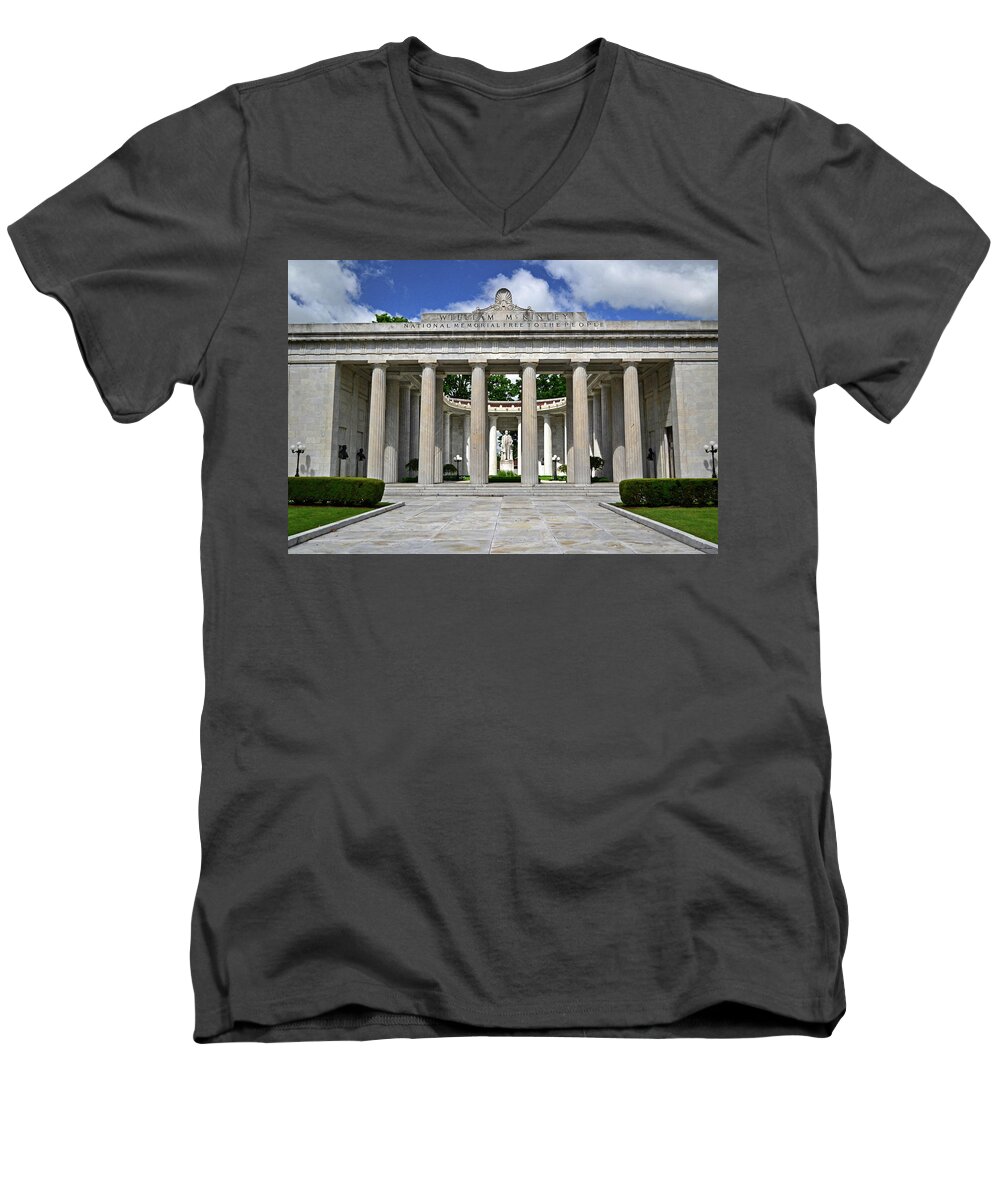 25th President Men's V-Neck T-Shirt featuring the photograph William McKinley Memorial 003 by George Bostian