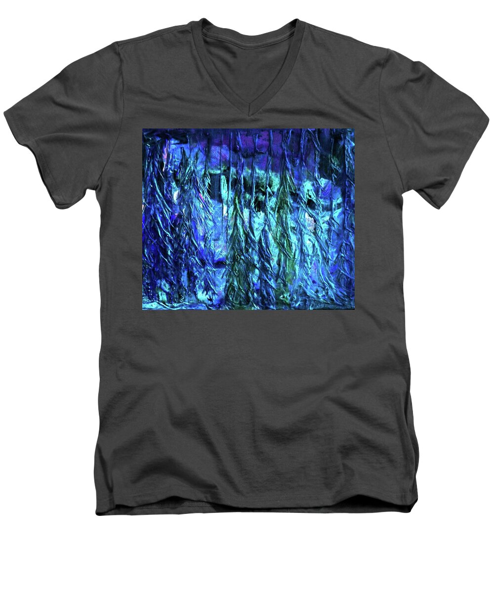  Painting Men's V-Neck T-Shirt featuring the painting Winter by 'REA' Gallery