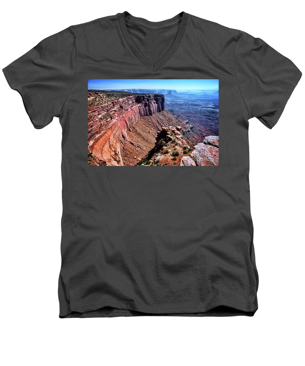 Canyonlands National Park Men's V-Neck T-Shirt featuring the photograph Wonderland in Utah by Norma Warden