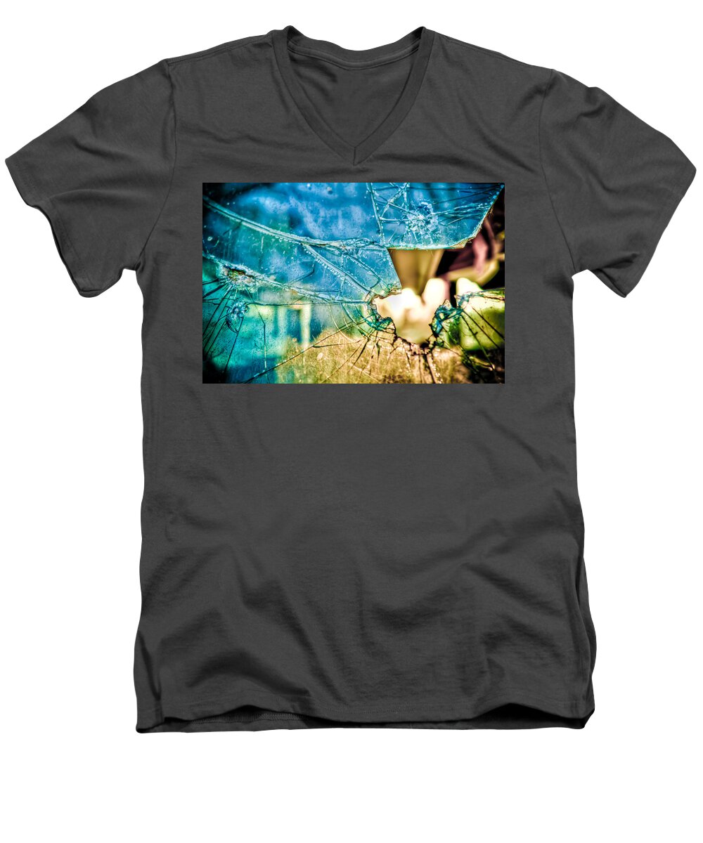 Broken Window Men's V-Neck T-Shirt featuring the photograph World In My Eyes by TC Morgan