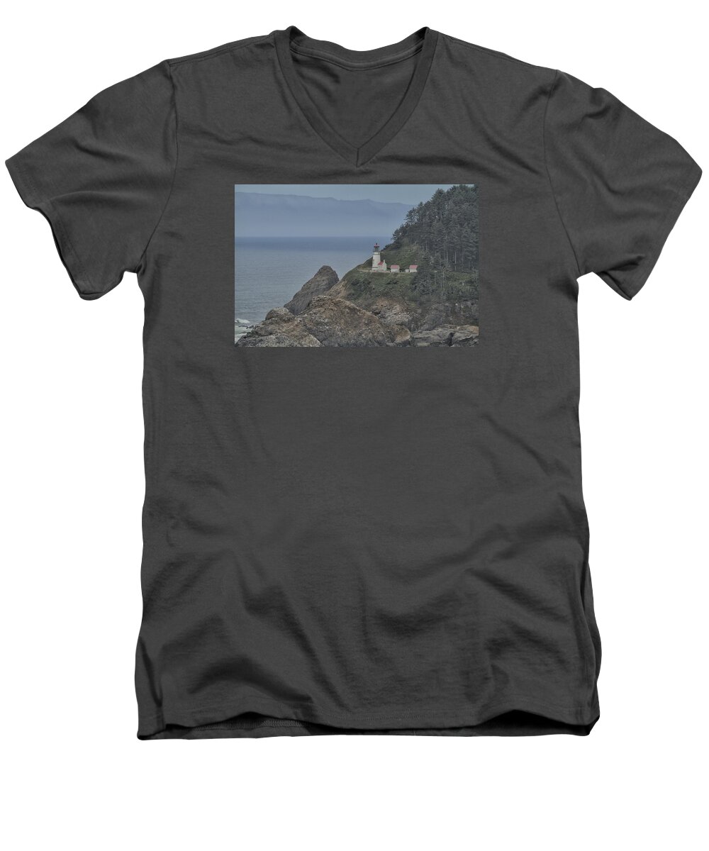 Oregon Men's V-Neck T-Shirt featuring the photograph Heceta Head Lighthouse by Tom Kelly