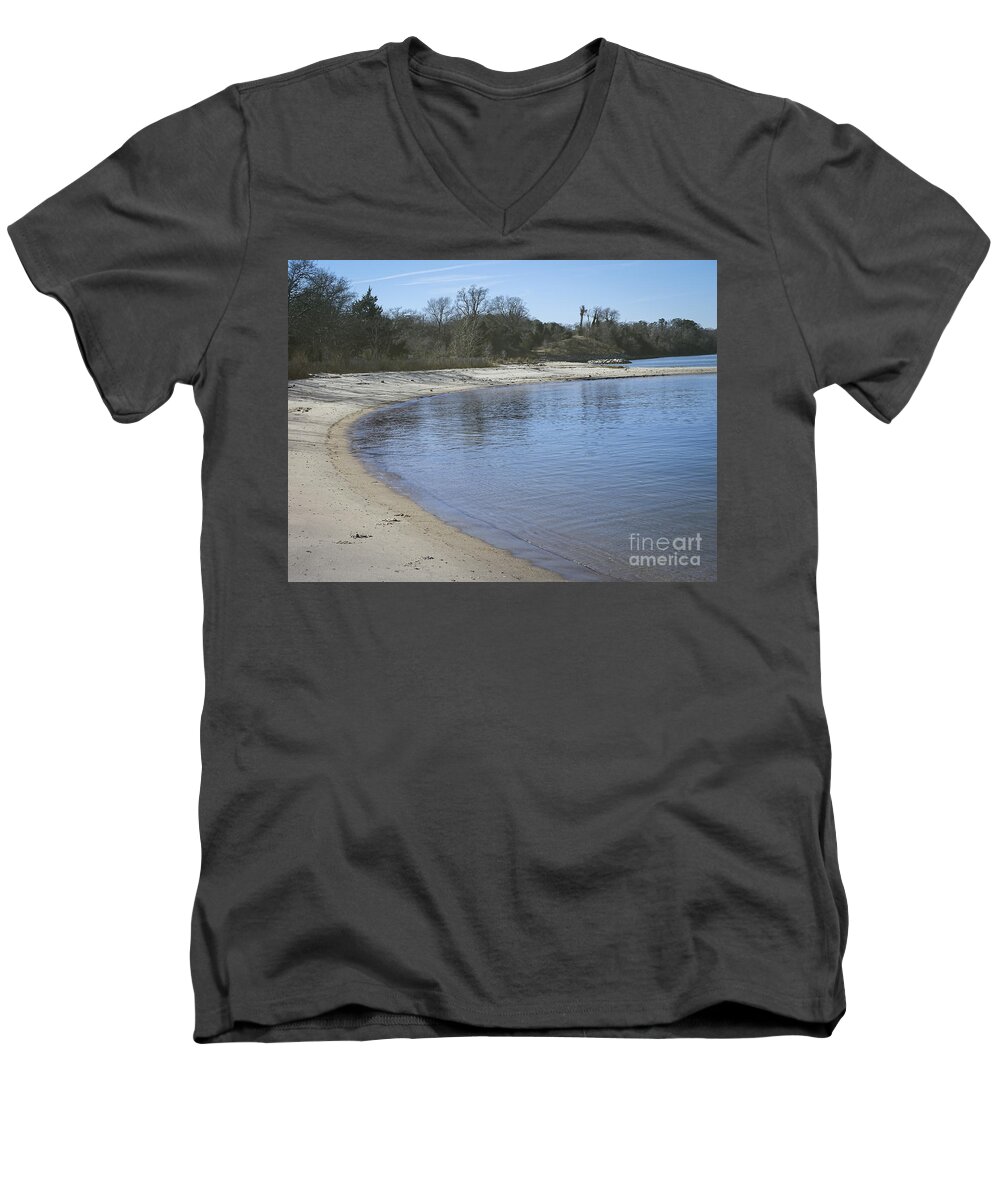  Men's V-Neck T-Shirt featuring the photograph York River by Melissa Messick