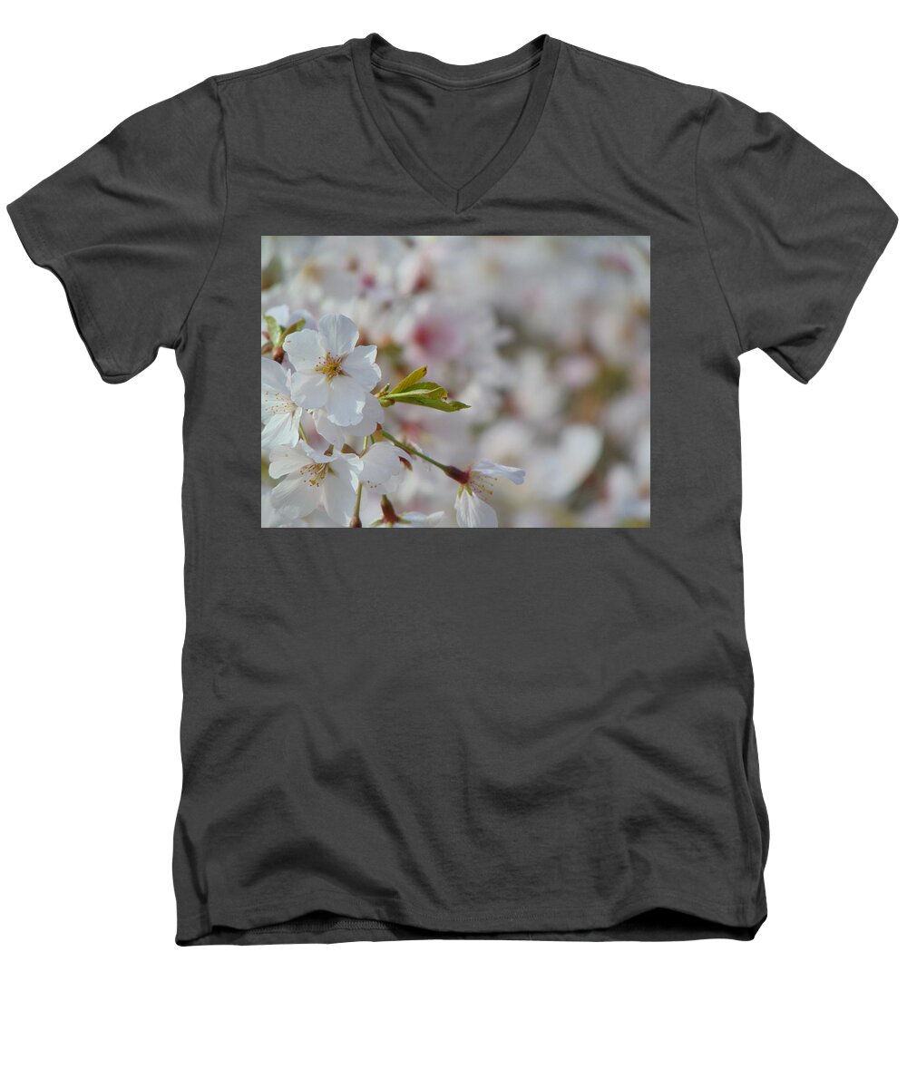 Landscape Men's V-Neck T-Shirt featuring the photograph Yoshino Blooms by Richie Parks