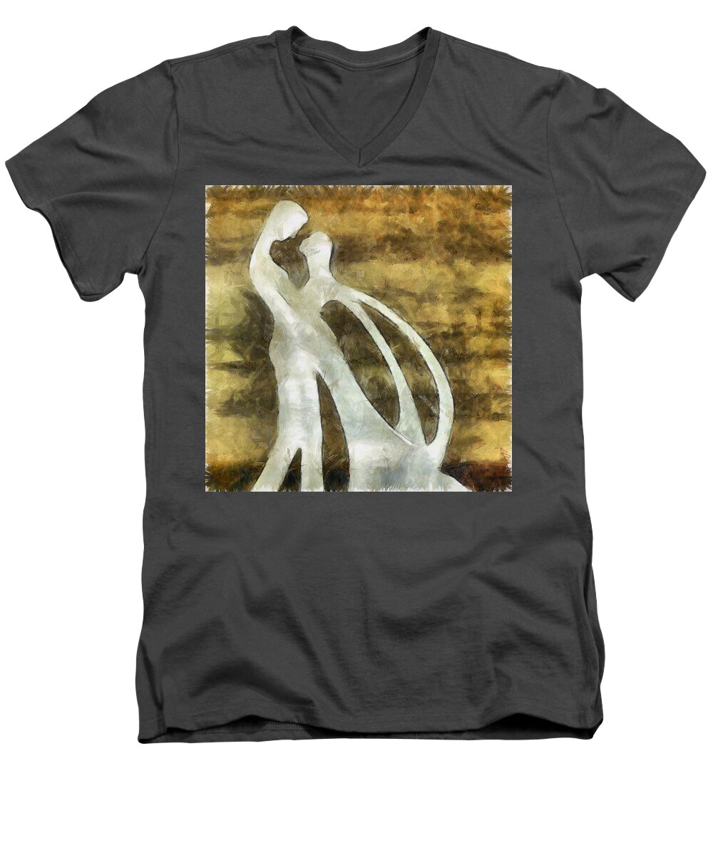 Love Men's V-Neck T-Shirt featuring the digital art You And I 1 by Angelina Tamez