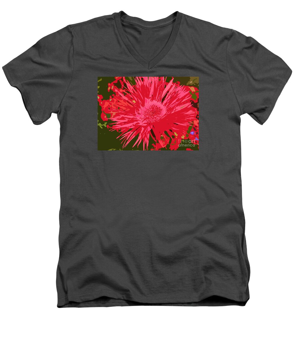 Zinnia Men's V-Neck T-Shirt featuring the photograph Zinnia Party by Jeanette French