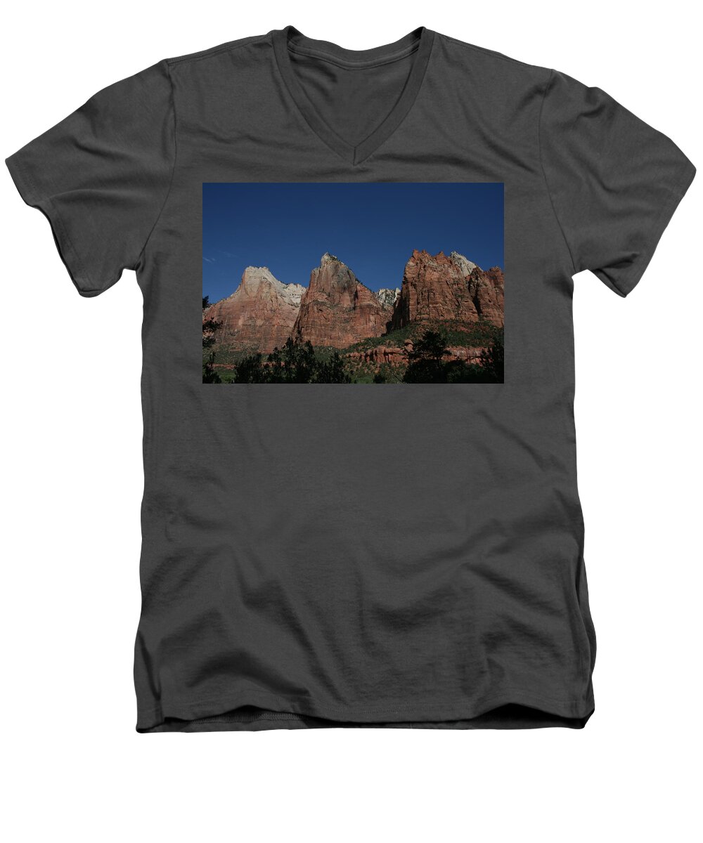 Zion National Park Men's V-Neck T-Shirt featuring the photograph Zion 3 by Grant Washburn