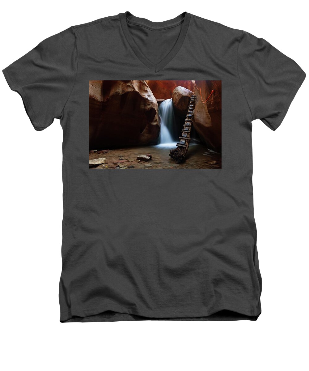 Long Exposure Men's V-Neck T-Shirt featuring the photograph Let it Flow #1 by Tassanee Angiolillo